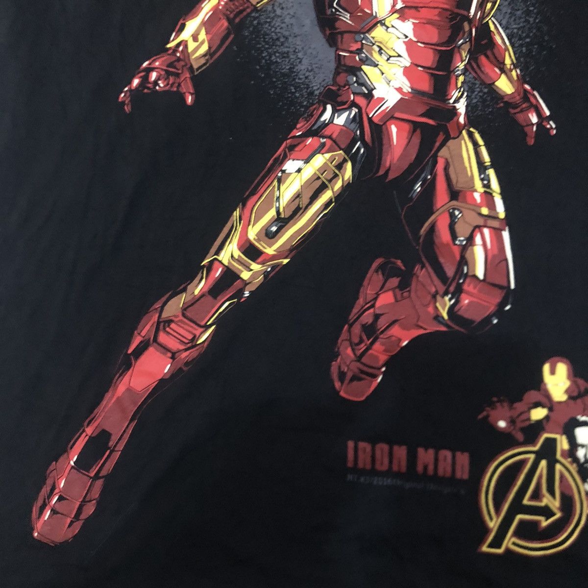 Marvel Comics Iron Man Big Print original black t shirt Size US L / EU 52-54 / 3 - 5 Thumbnail