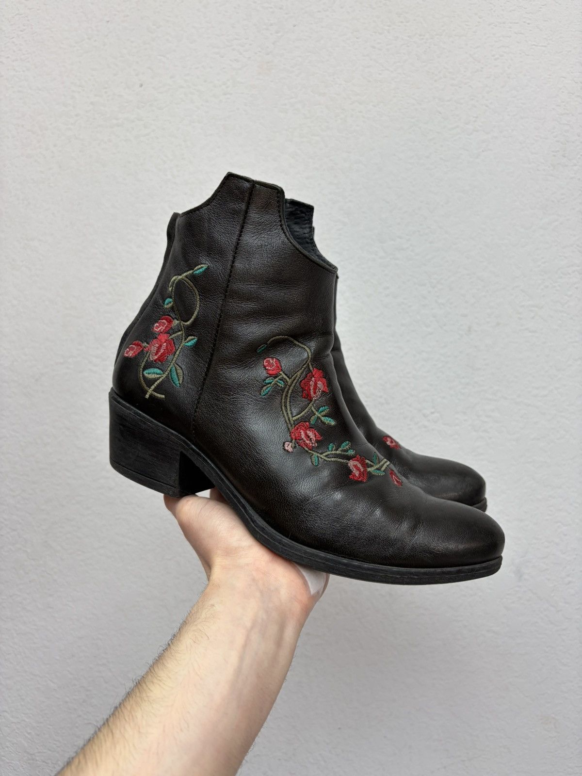 If Six Was Nine Vintage Italian AS 98 Rick Owens Style Leather Biker Boots Size US 8 / EU 41 - 9 Thumbnail