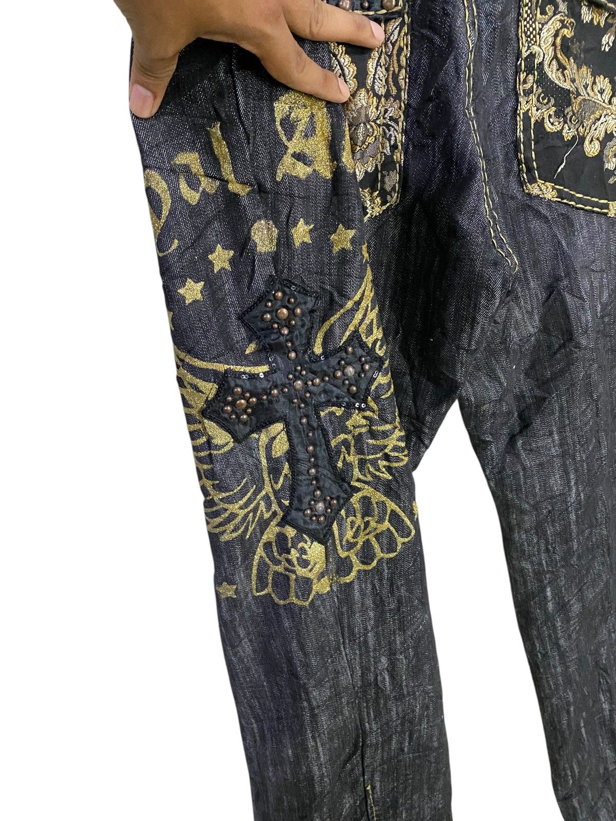 Japanese Brand Japanase brand denim emboidery cross logo very rare Size US 32 / EU 48 - 9 Thumbnail