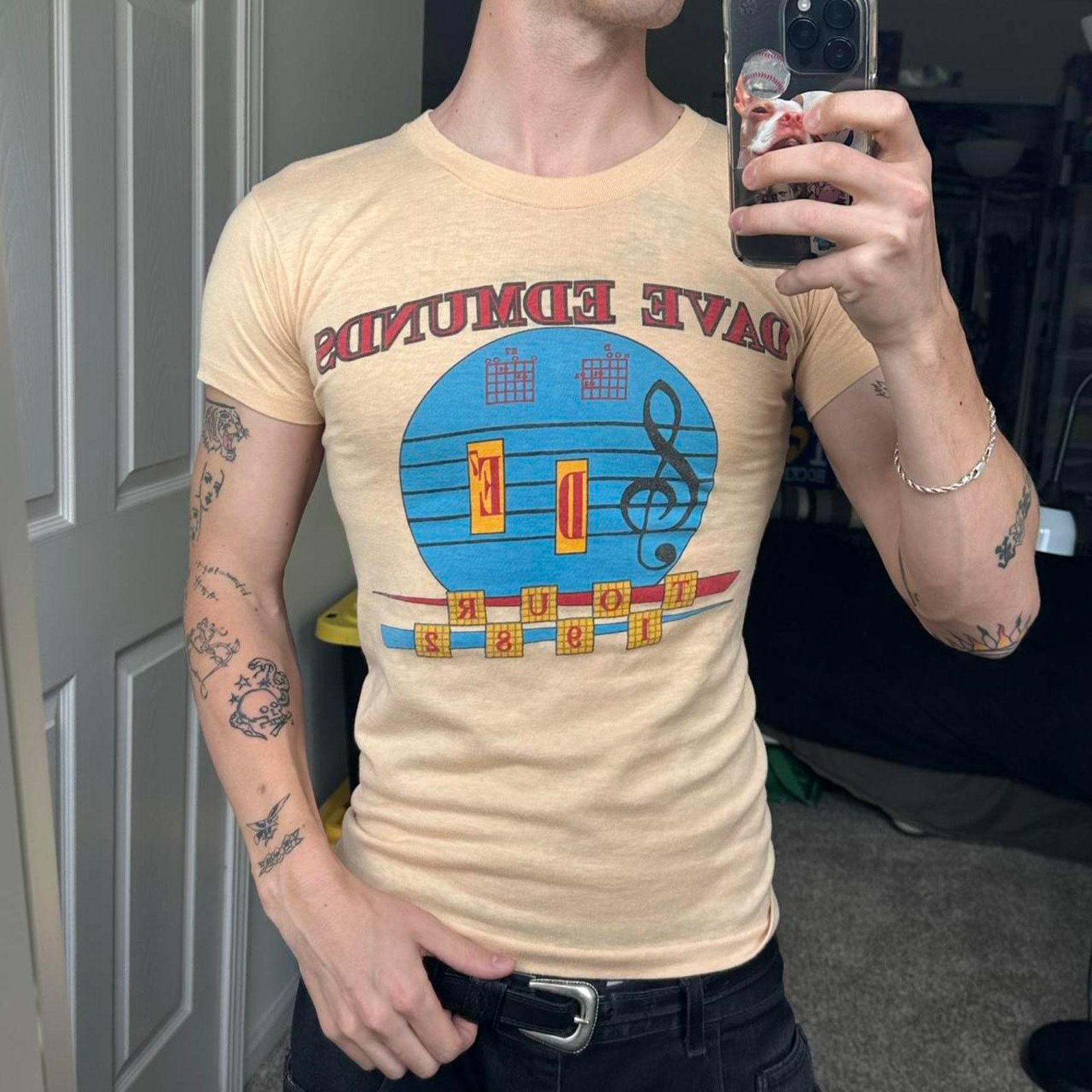 Band Tees × Vintage Rare Vintage 80s Dave Edmunds Music Tour Band Graphic Shirt Size US S / EU 44-46 / 1 - 2 Thumbnail