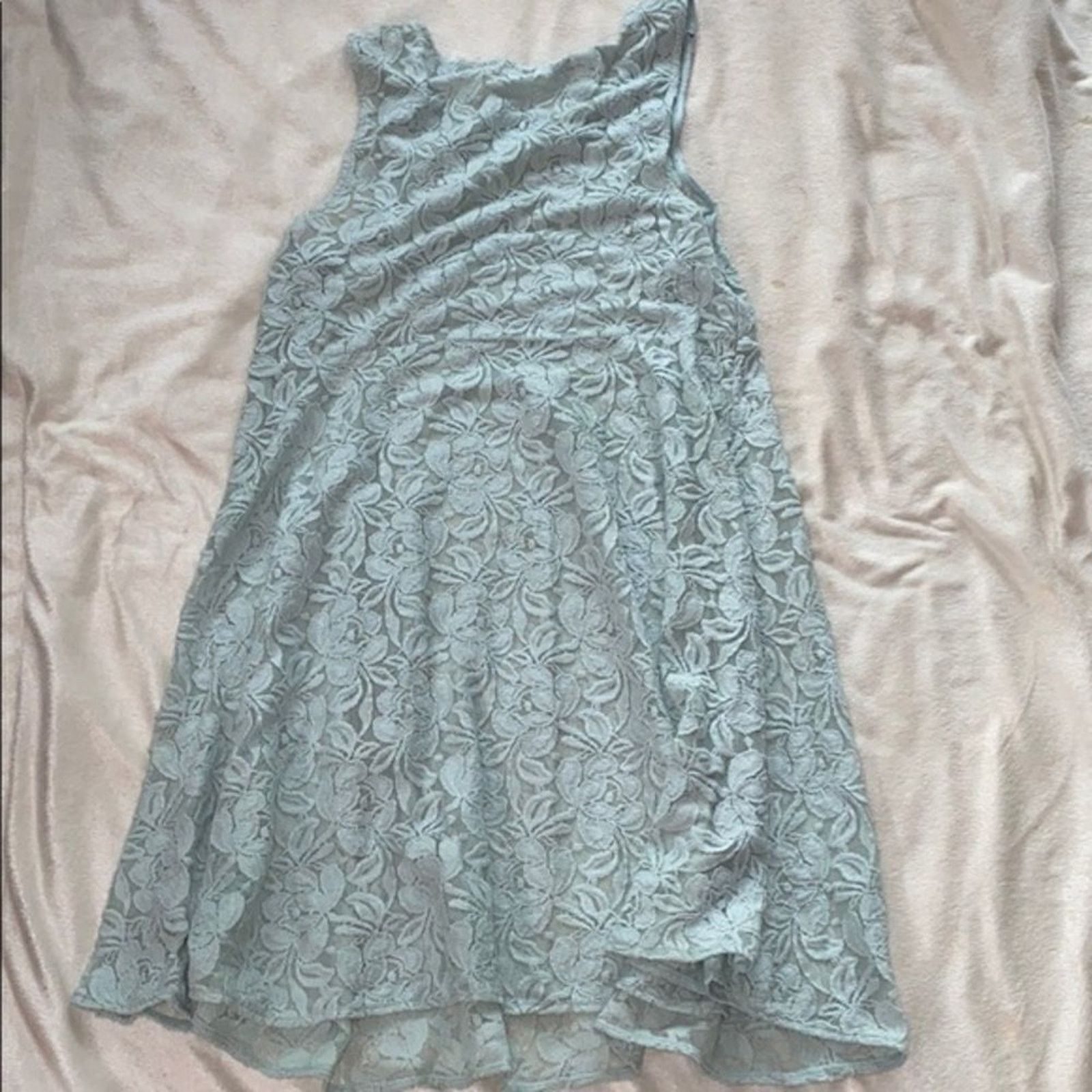 Free People Free People Sheer Mint Green Floral Lace Mini Dress | Sz M Size M / US 6-8 / IT 42-44 - 6 Thumbnail