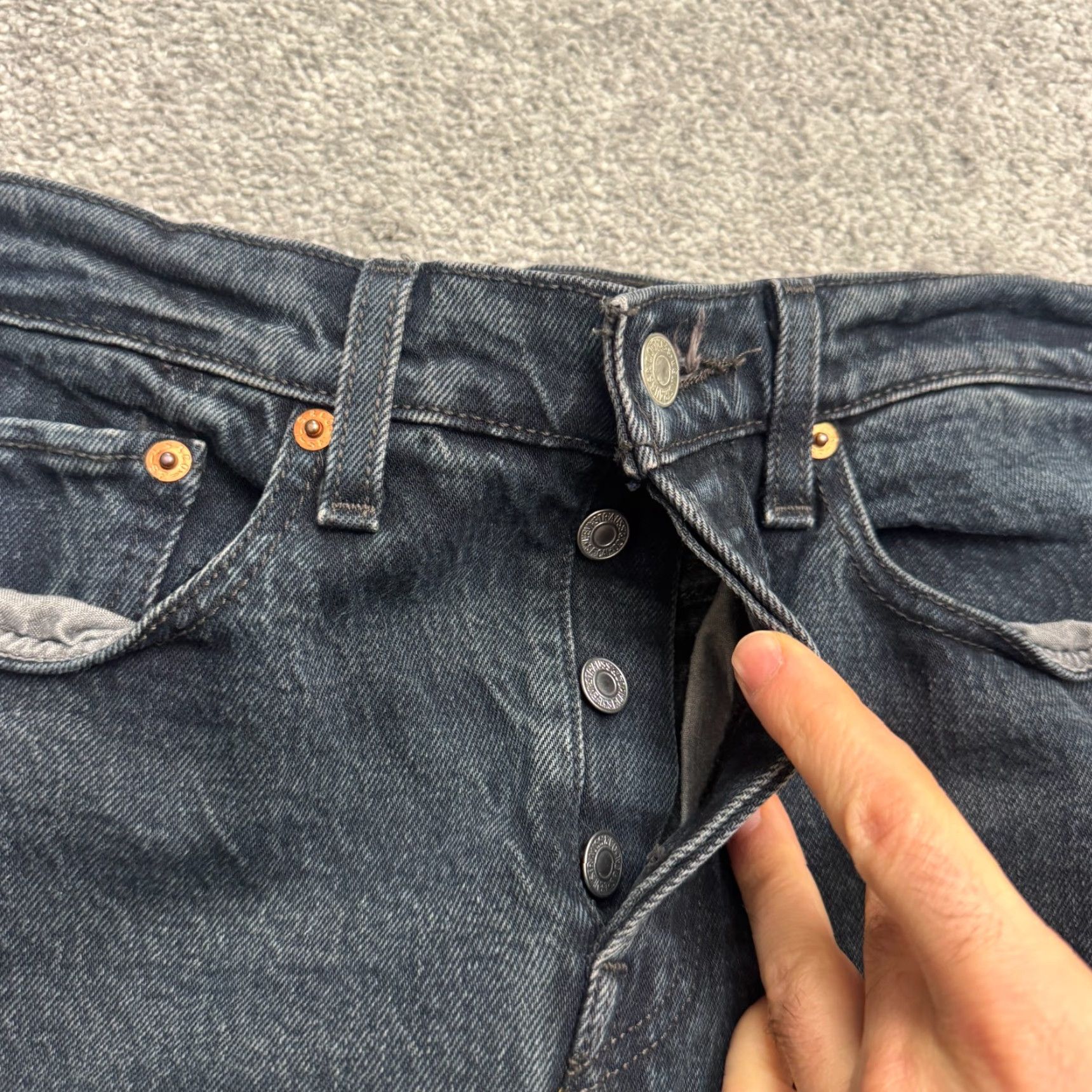 Levi's Levi's Wedgie Icon Button Fly Ankle Denim Jeans Women 27 Black High Rise Stretch Size 27" / US 4 / IT 40 - 3 Thumbnail
