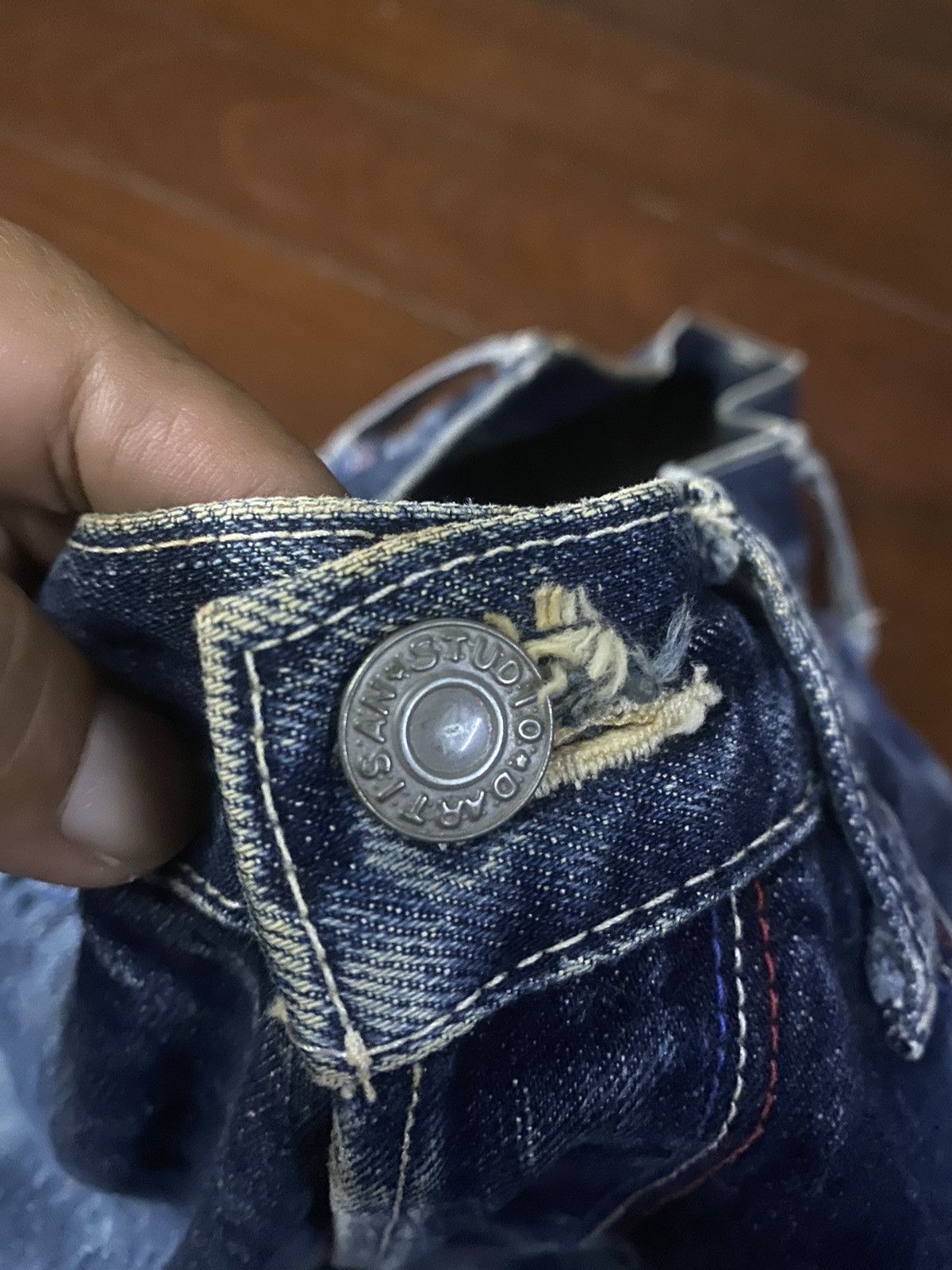 Studio D'Artisan Studio D’Artisan embroide og design Art Selvedge Denim faded Size US 32 / EU 48 - 19 Thumbnail