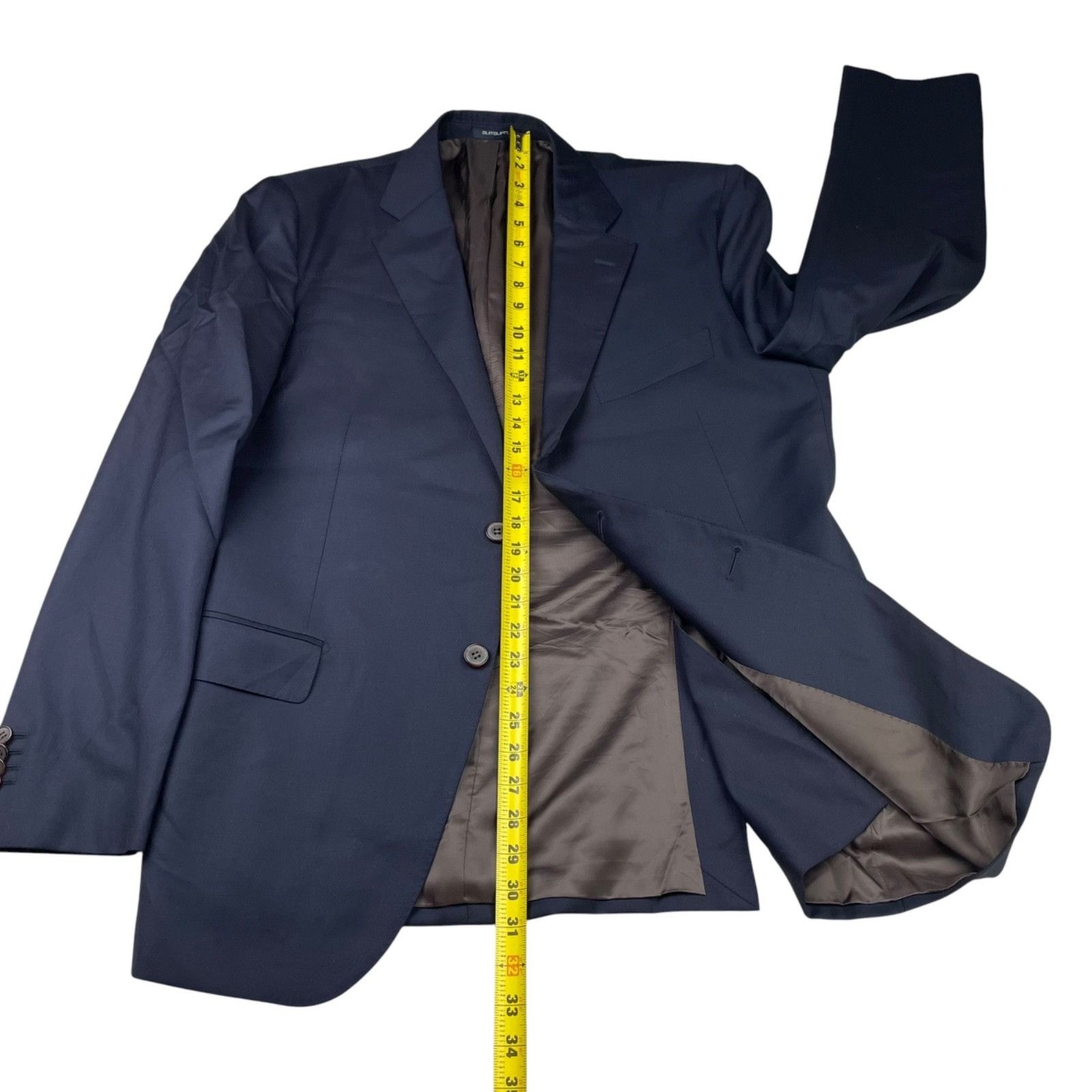 Suitsupply SuitSupply Men’s Napoli Reda Wool 2-Button Blazer Navy Blue Size 46R - 12 Thumbnail
