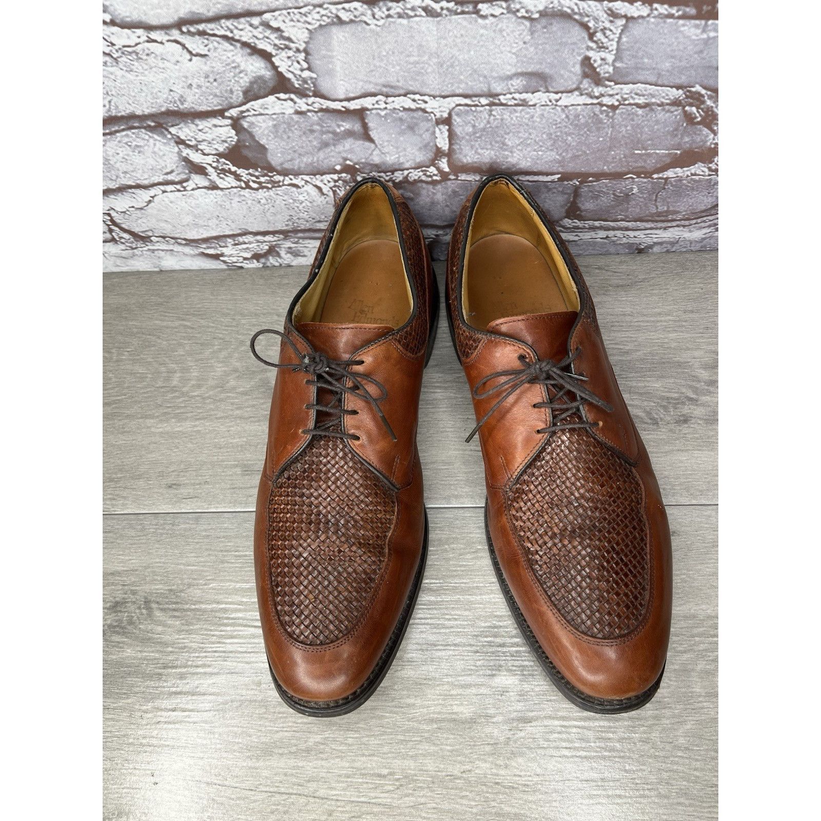 Allen Edmonds Allen Edmonds Norfolk Woven Brown Leather Oxfords Dress Shoe Size US 11.5 / EU 44-45 - 1 Thumbnail