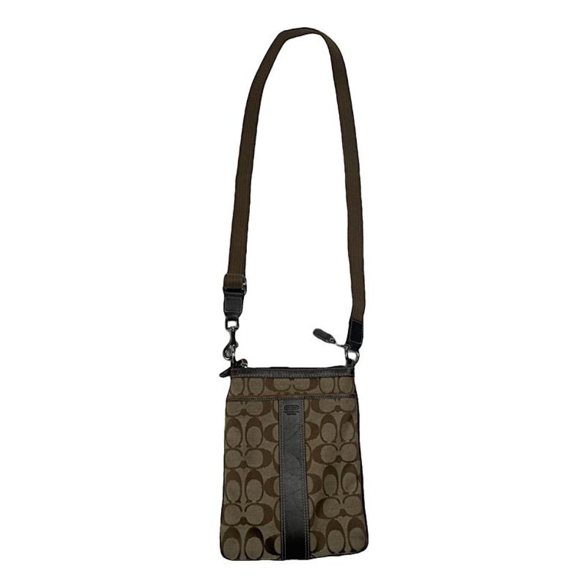 Coach Signature Sufflette Brown Cotton Handbag Size ONE SIZE - 1 Thumbnail