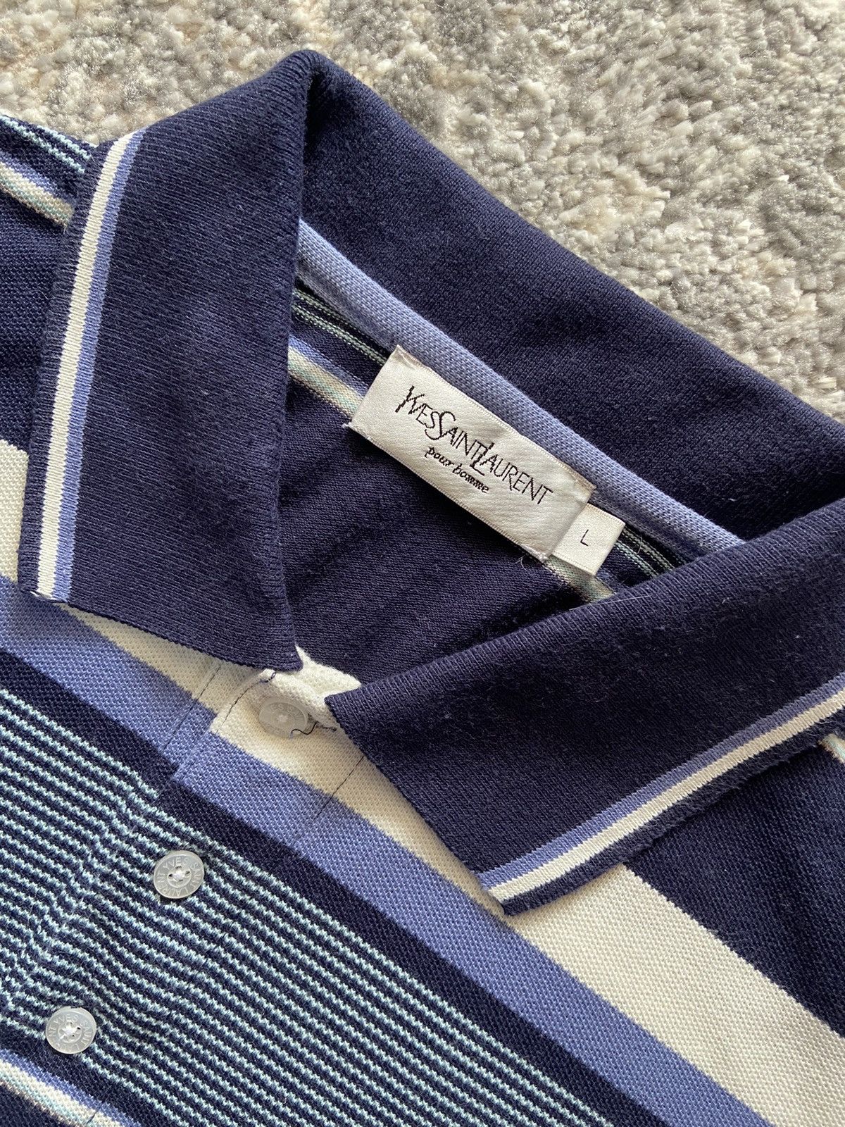 Vintage × Yves Saint Laurent Yves Saint Laurent Polo Big Logo Size US L / EU 52-54 / 3 - 3 Thumbnail