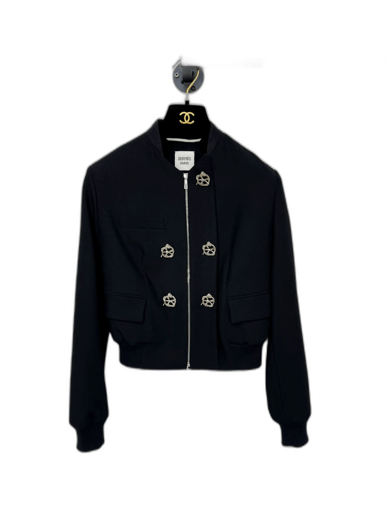 Hermes Hermes Jacket With Silver Buttons Size S / US 4 / IT 40 - 1 Thumbnail