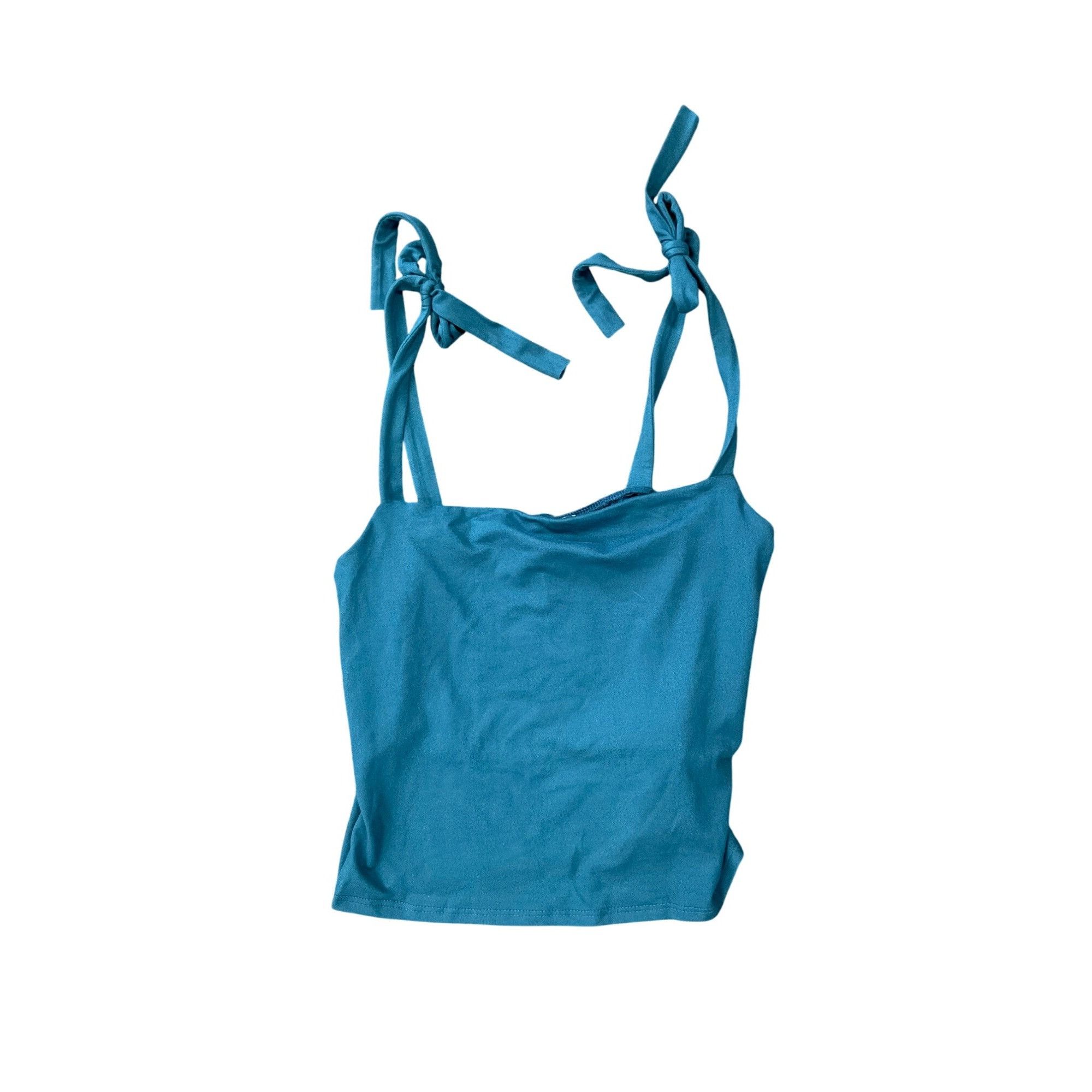 Other Teal Tie-Shoulder Tank Top By Gaze Size M Polyester/Spandex Size M / US 6-8 / IT 42-44 - 3 Thumbnail