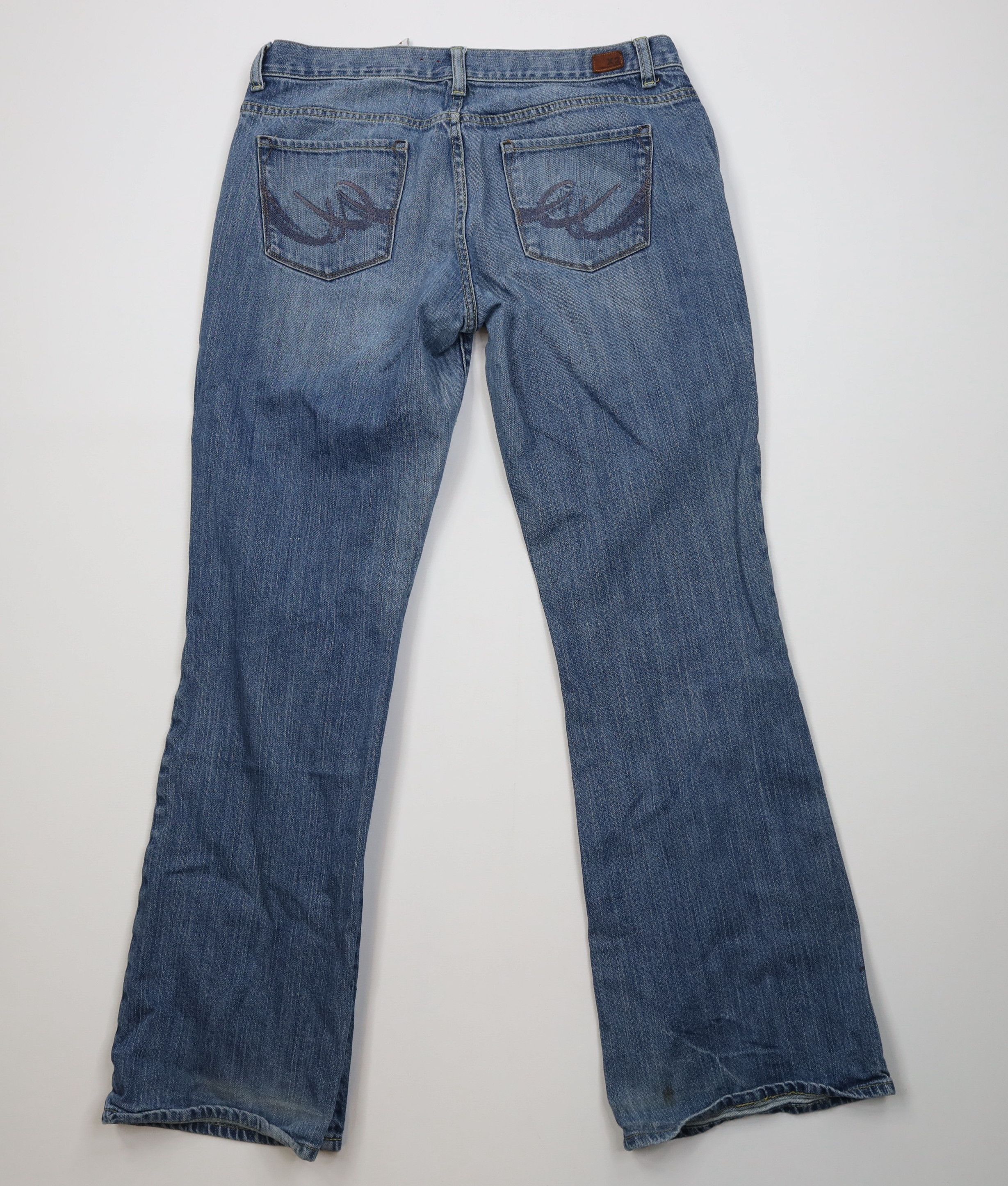 Express Vintage Y2K Express X2 Long Babydoll Curvy Wide Leg Jeans Size 34" / US 12 / IT 48 - 8 Thumbnail