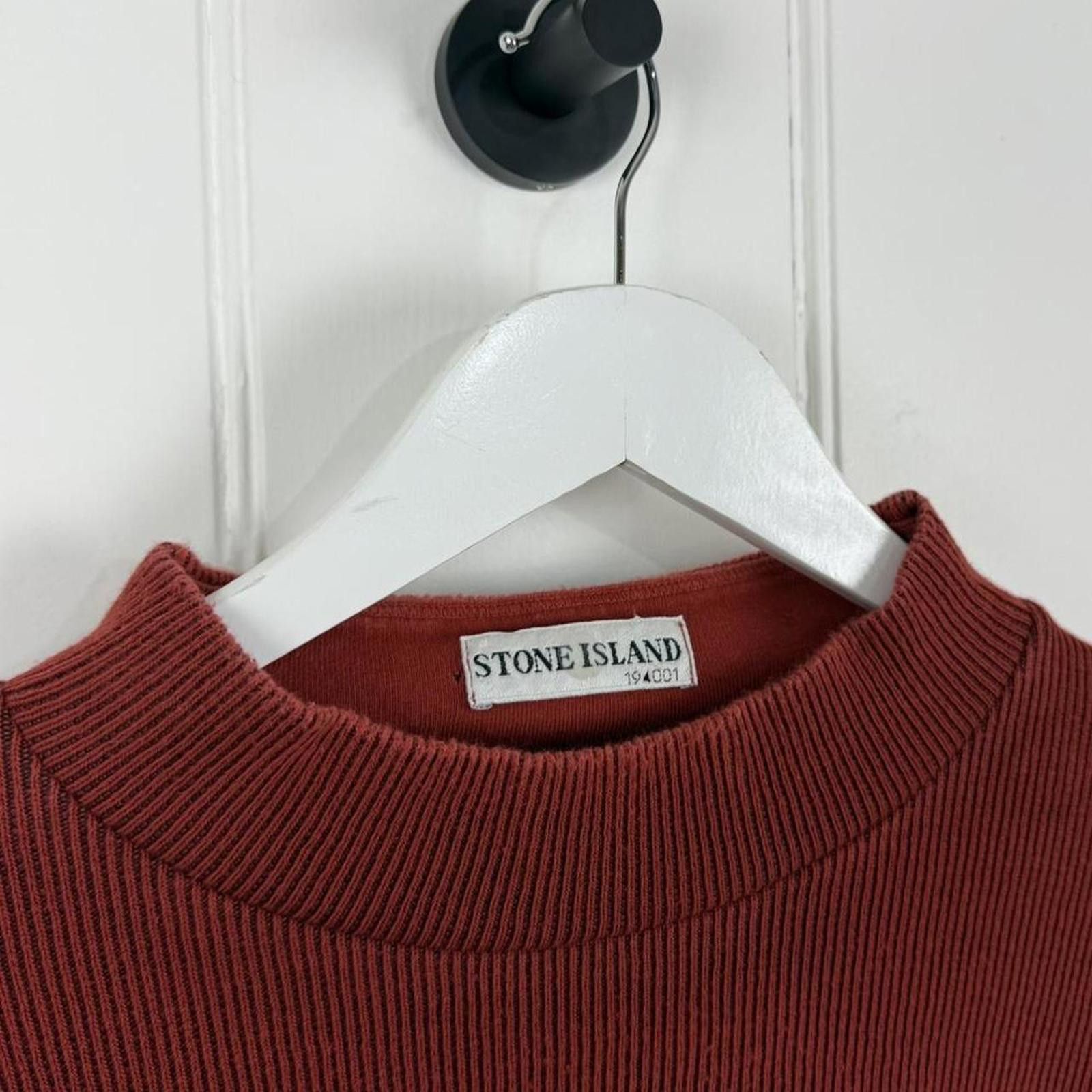 Stone Island Early 2000’s Stone Island Ribbed Cotton Jumper Size US XL / EU 56 / 4 - 4 Thumbnail