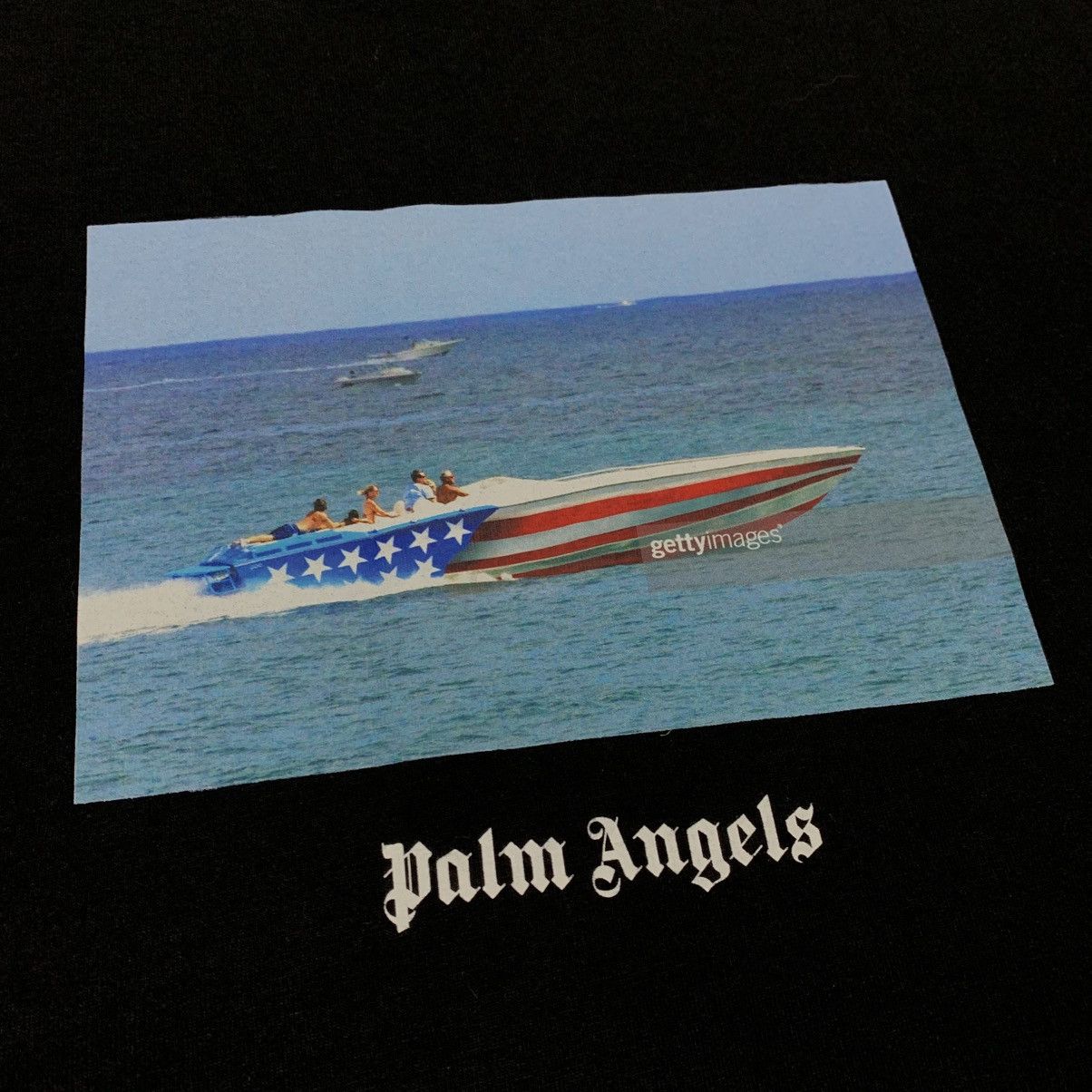 Palm Angels Palm Angels Medium Speedboat USA Black Tee Size US M / EU 48-50 / 2 - 4 Thumbnail