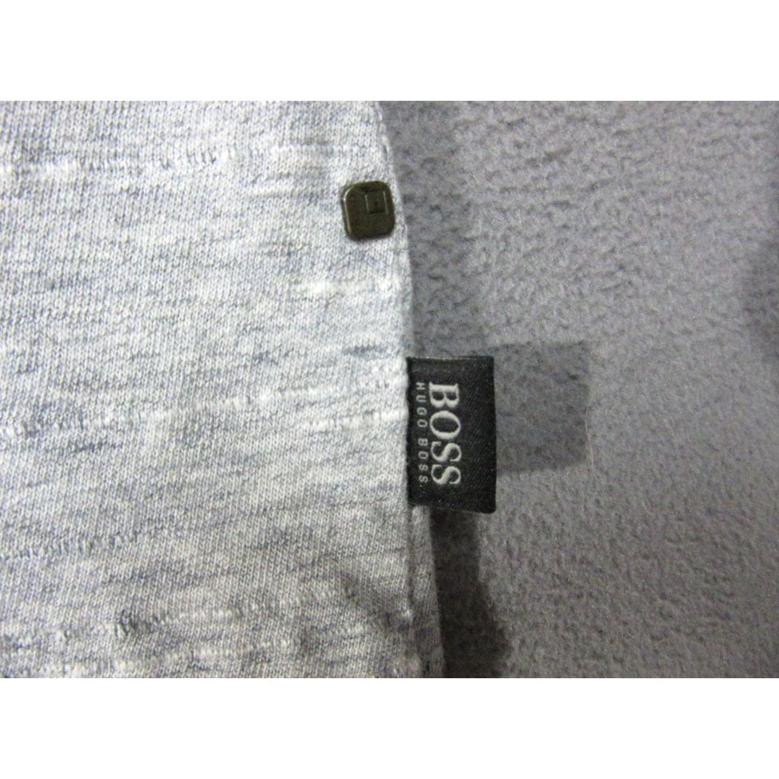 Hugo Boss HUGO BOSS Polo Shirt Mens Medium Gray Heather Slub Knit Slim Fit Logo Casual Golf) Size US M / EU 48-50 / 2 - 2 Thumbnail
