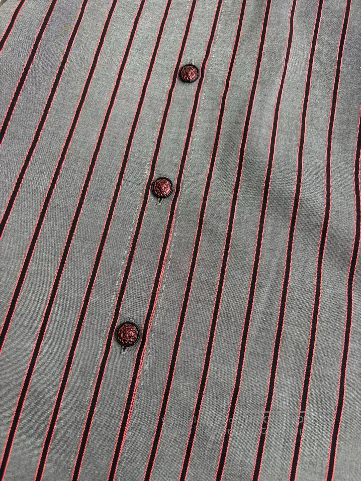 Chanel Chanel Striped Shirt with Velvet Collar. Size US XL / EU 56 / 4 - 3 Thumbnail