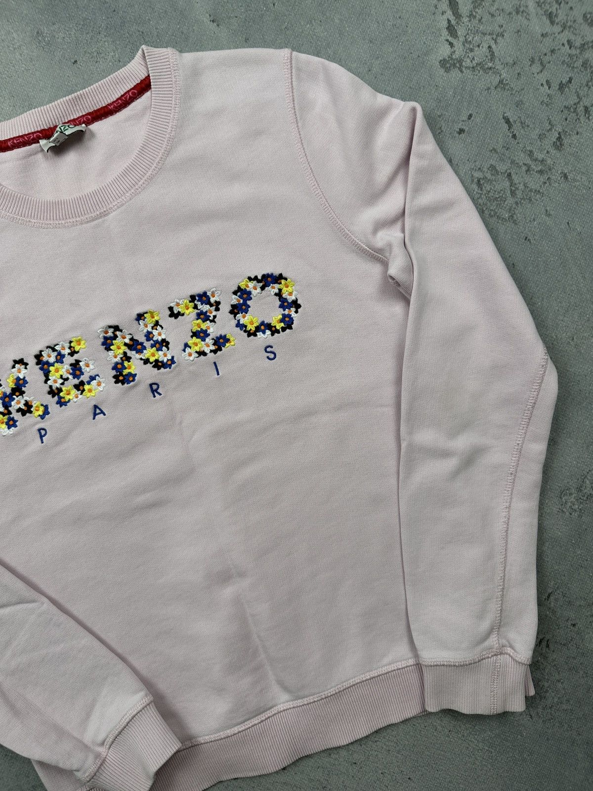 Kenzo Vintage Kenzo Paris Pastel Pink Sweatshirt With Floral Logo Size S / US 4 / IT 40 - 3 Thumbnail