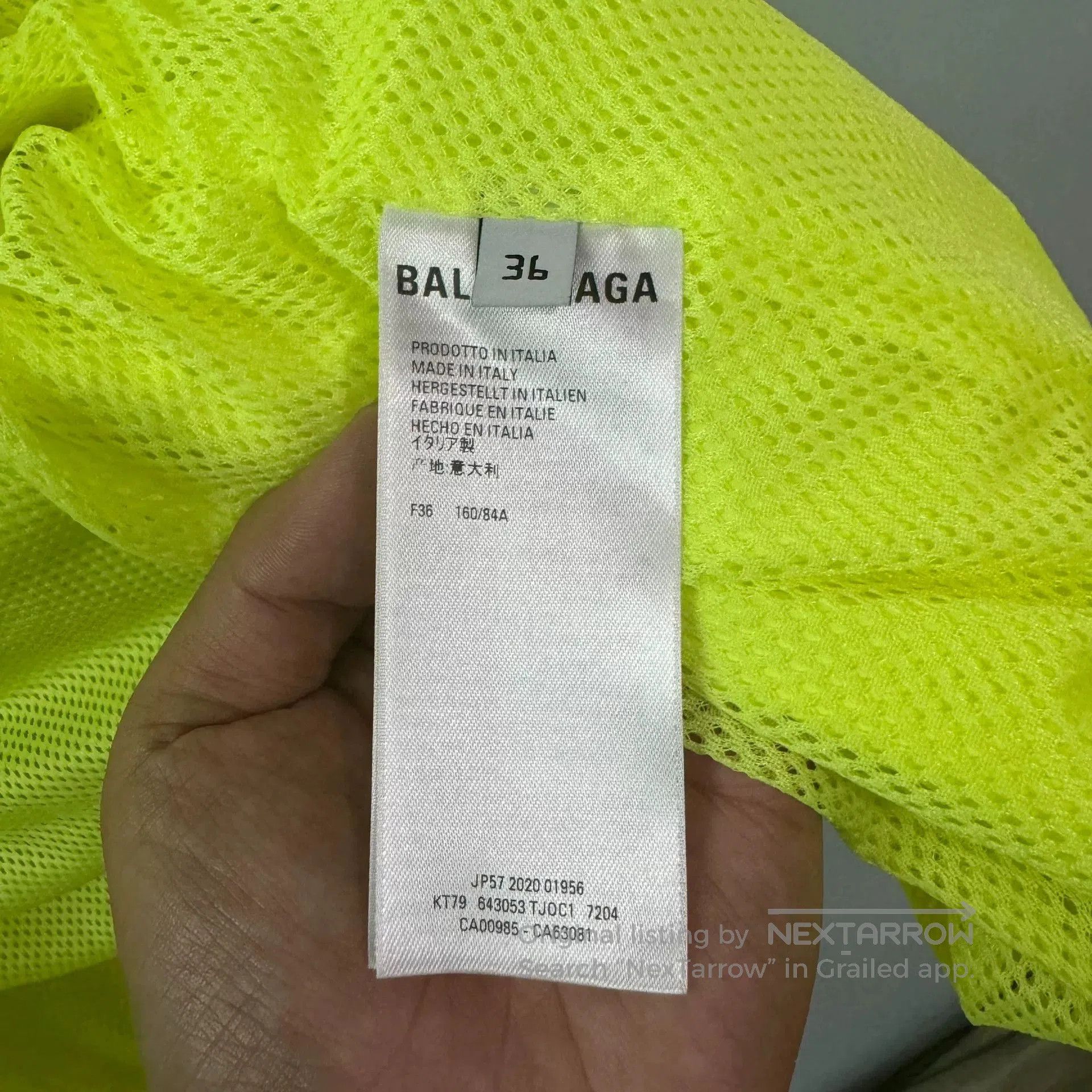 Balenciaga Balenciaga Fluorescent Green Zip Jacket. Size XS / US 0-2 / IT 36-38 - 4 Thumbnail