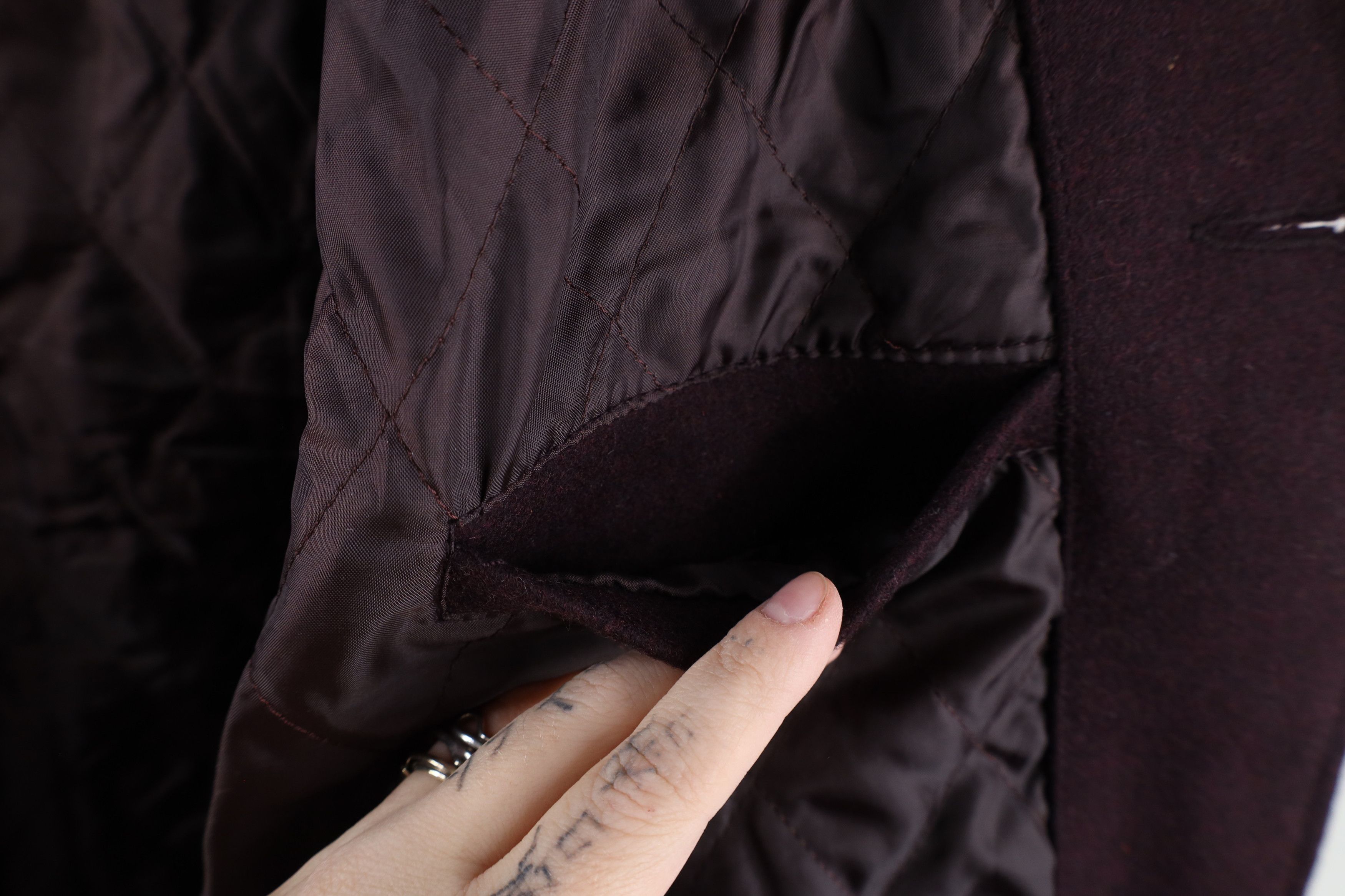 Vintage Vintage 90s Streetwear Trim Wool Quilted Jacket Purple Size US M / EU 48-50 / 2 - 11 Thumbnail