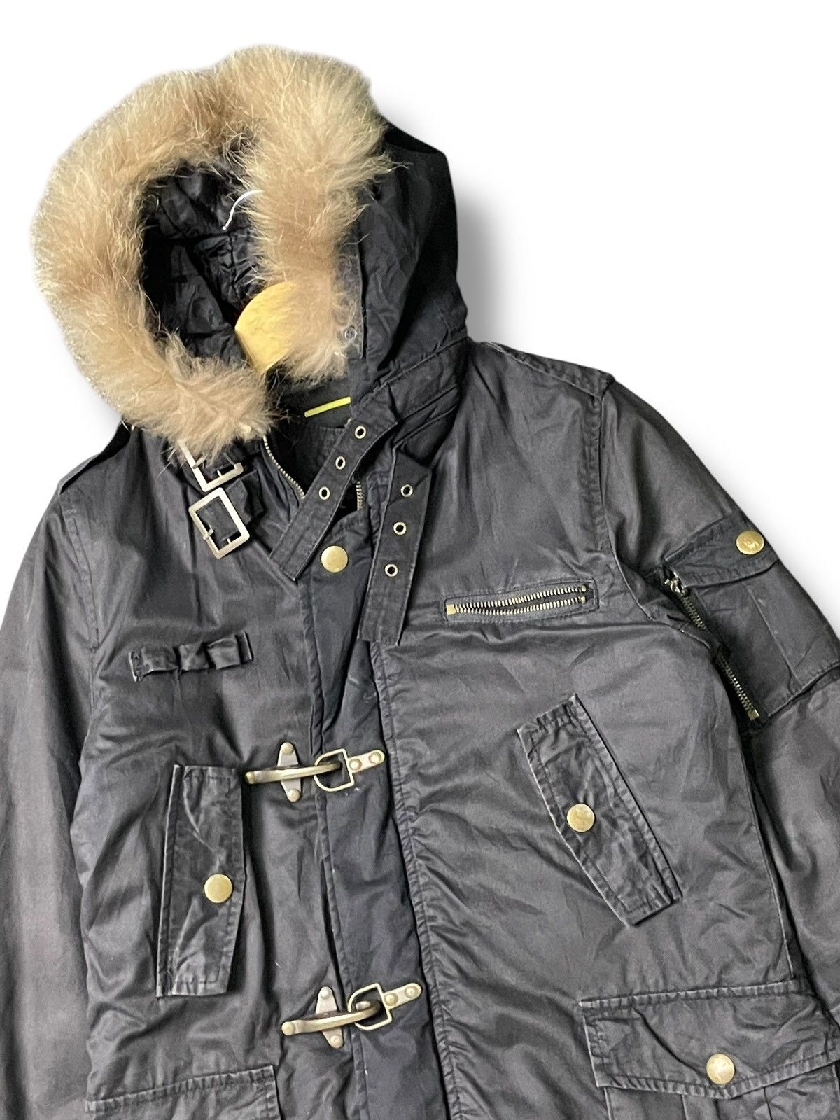 If Six Was Nine × Japanese Brand × Le Grande Bleu (L.G.B.) Edge Line Brand Long Duffle Jacket with Fur (67) Size US XXS / EU 40 - 2 Thumbnail
