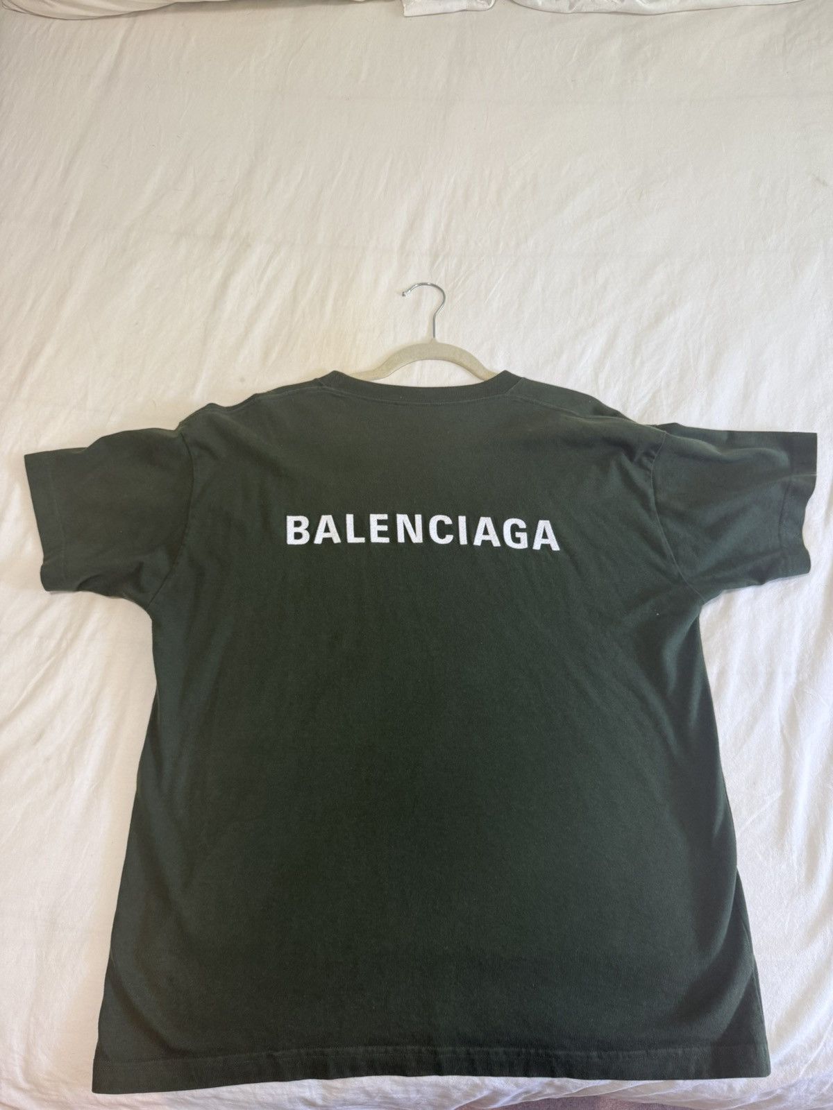 Balenciaga Balenciaga Unisex Dark Green Tee Size US XL / EU 56 / 4 - 2 Thumbnail