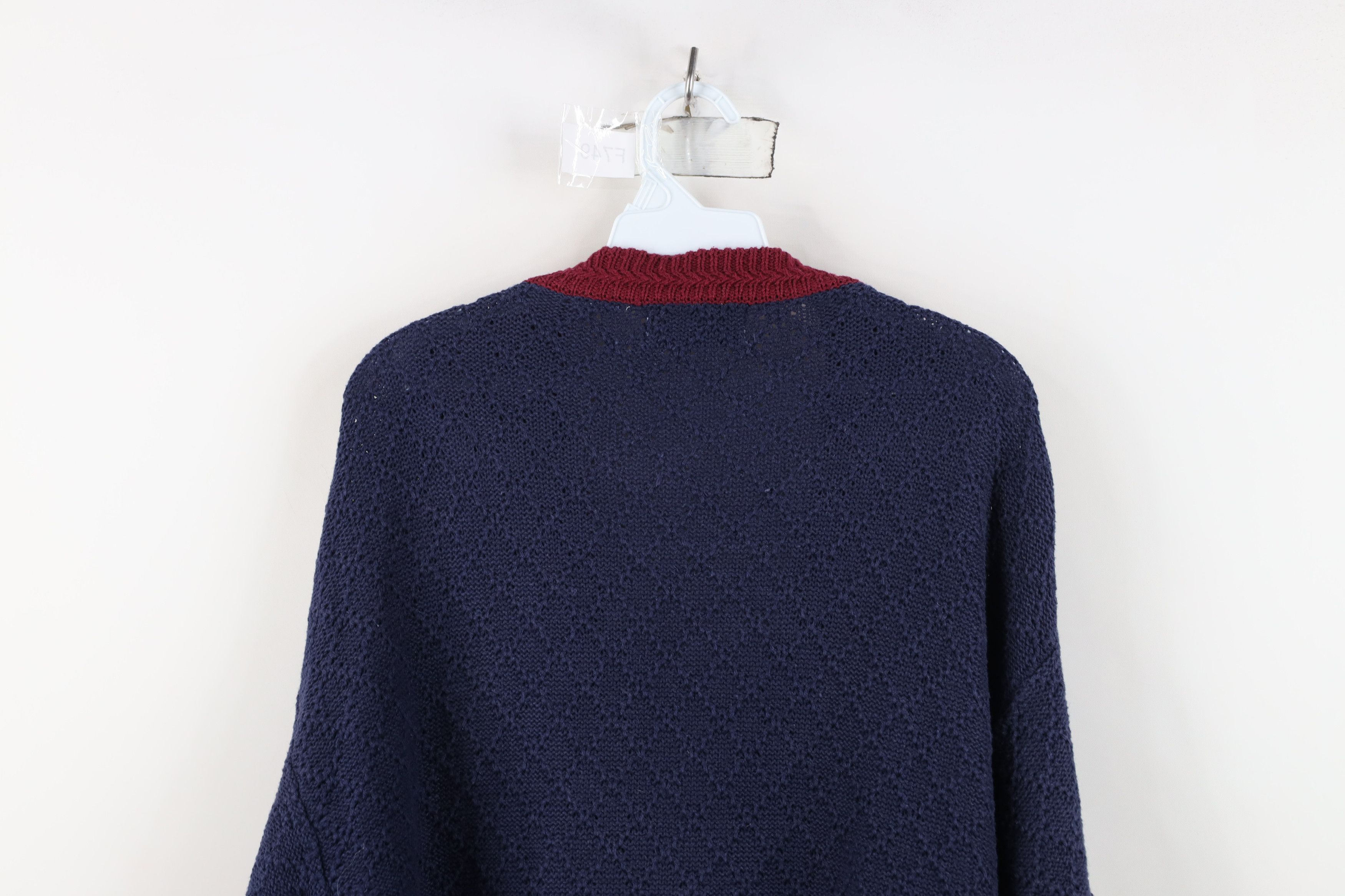 Vintage Vintage 90s Streetwear Club Diamond Knit Cardigan Sweater Size US M / EU 48-50 / 2 - 14 Thumbnail