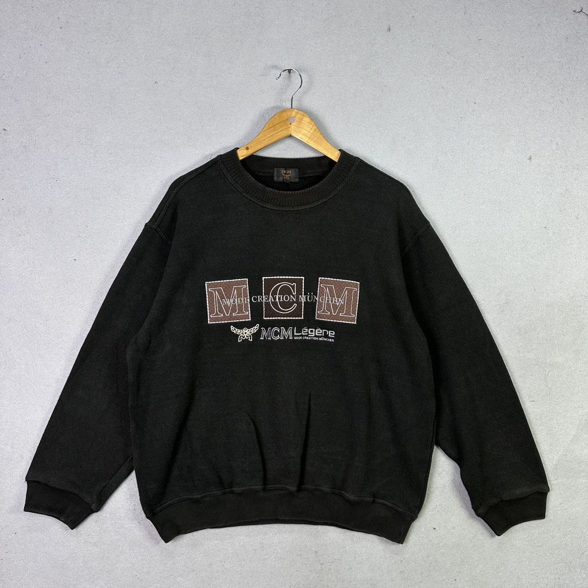 MCM Vintage MCM Crewneck Sweatshirt 3L Black Big Logo Embroidery Size US L / EU 52-54 / 3 - 1 Thumbnail
