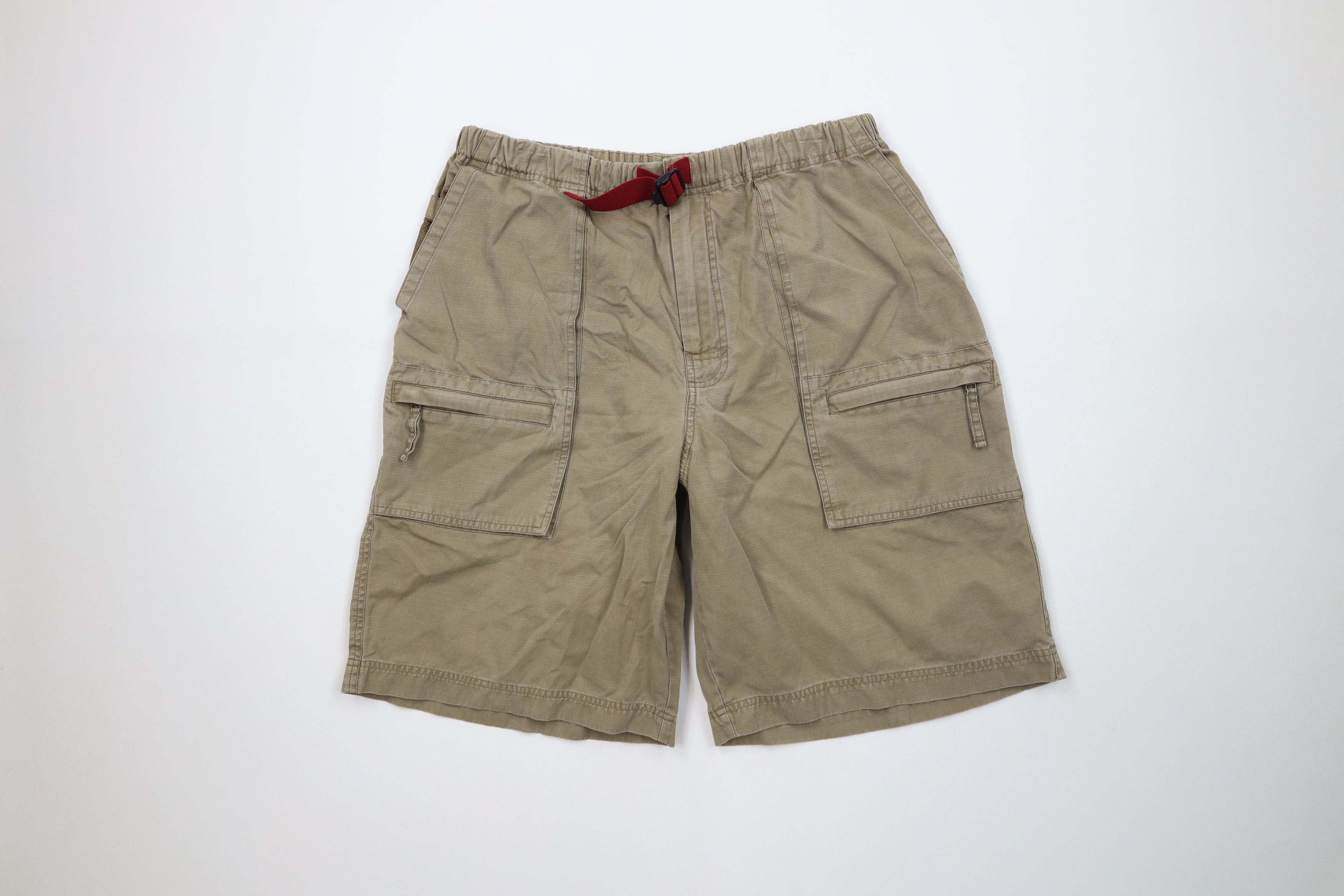 Gap Vintage Y2K 2000 Gap Belted Ripstop Cargo Shorts Green Brown Size US 34 / EU 50 - 1 Thumbnail