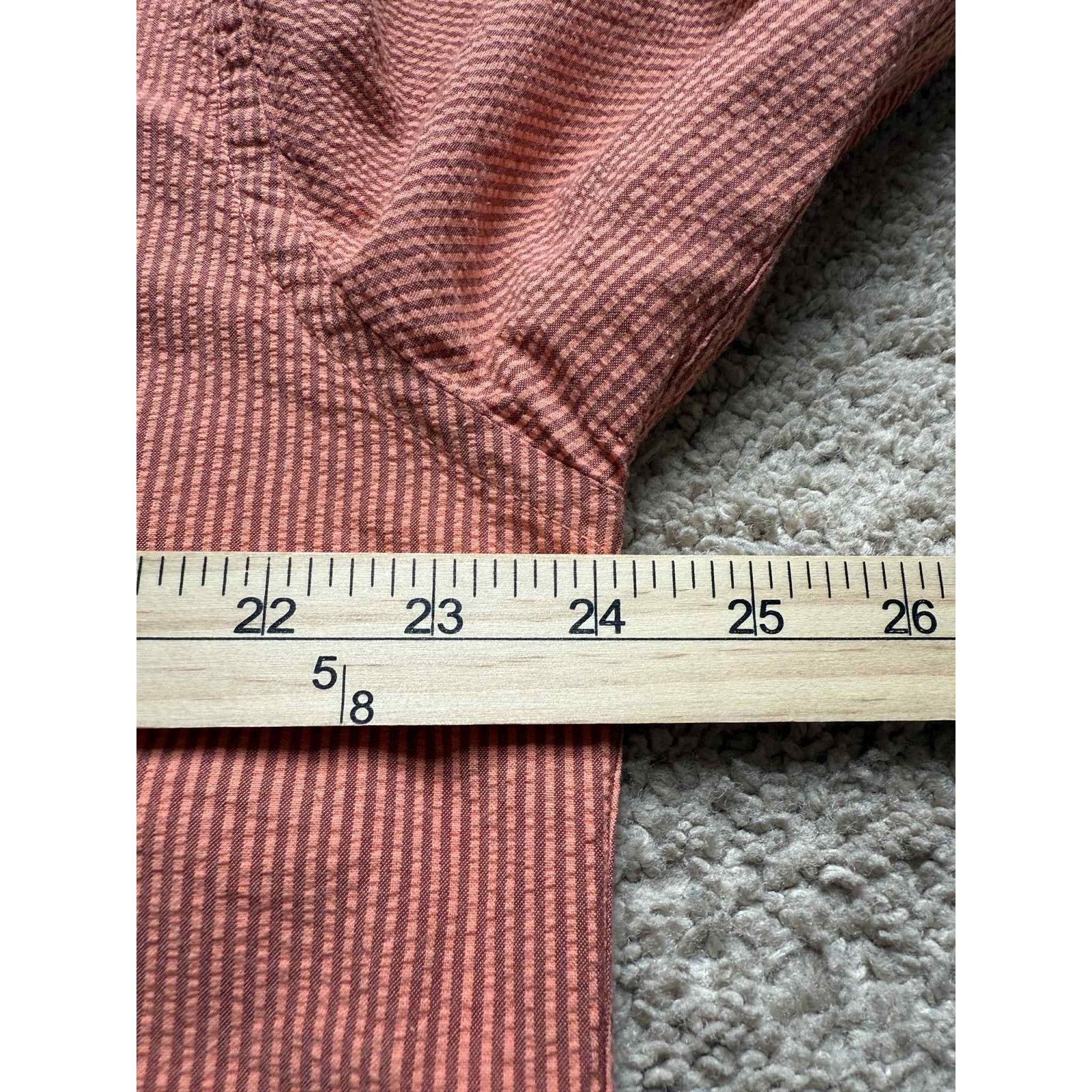 L.L. Bean L.L Bean Pinstriped Long Sleeve Button-Down Shirt Orange L Size US L / EU 52-54 / 3 - 7 Thumbnail