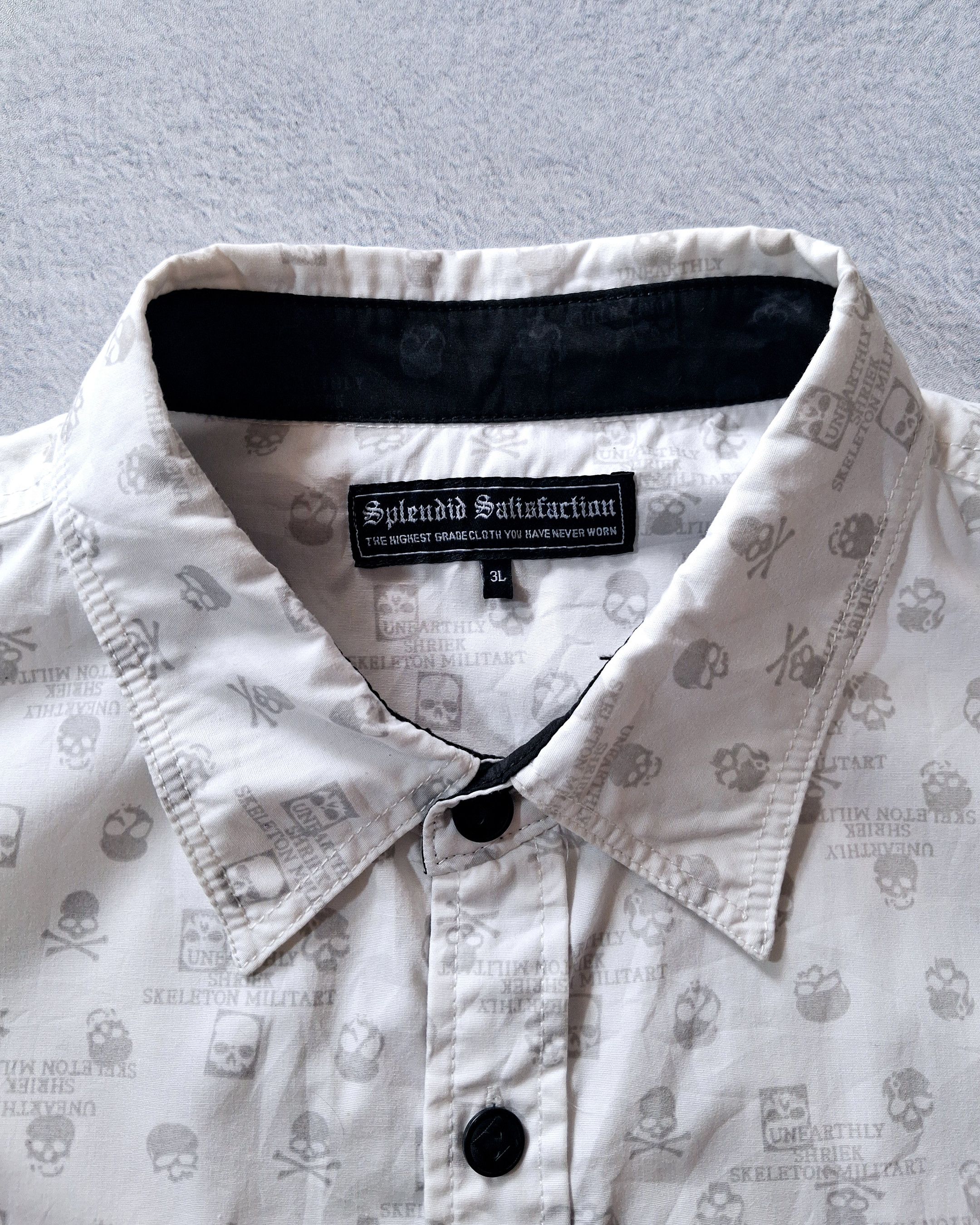 Japanese Brand SPLENDID SATISFACTION AOP SKULL SS SHIRT Size US XL / EU 56 / 4 - 7 Thumbnail