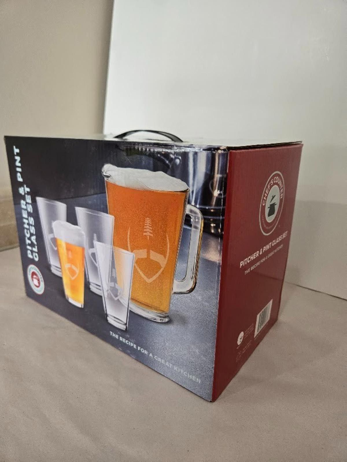 Other Chef's Counter Drinking 4 Beer Glasses 16 oz & Pitcher Pint Size ONE SIZE - 3 Thumbnail