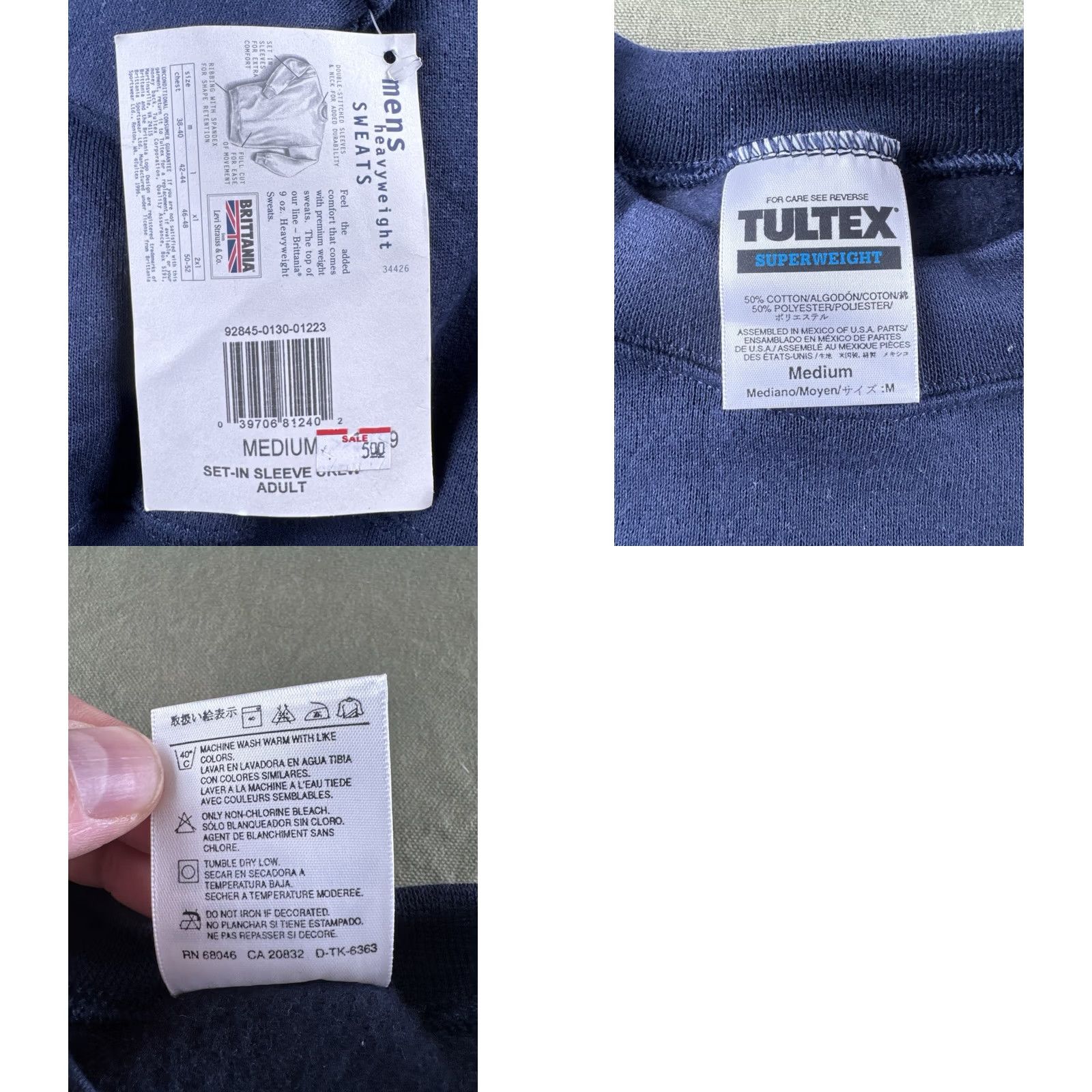 Tultex VINTAGE 90s Tultex Superweight Crewneck Sweatshirt Navy M Deadstock Size US M / EU 48-50 / 2 - 8 Thumbnail