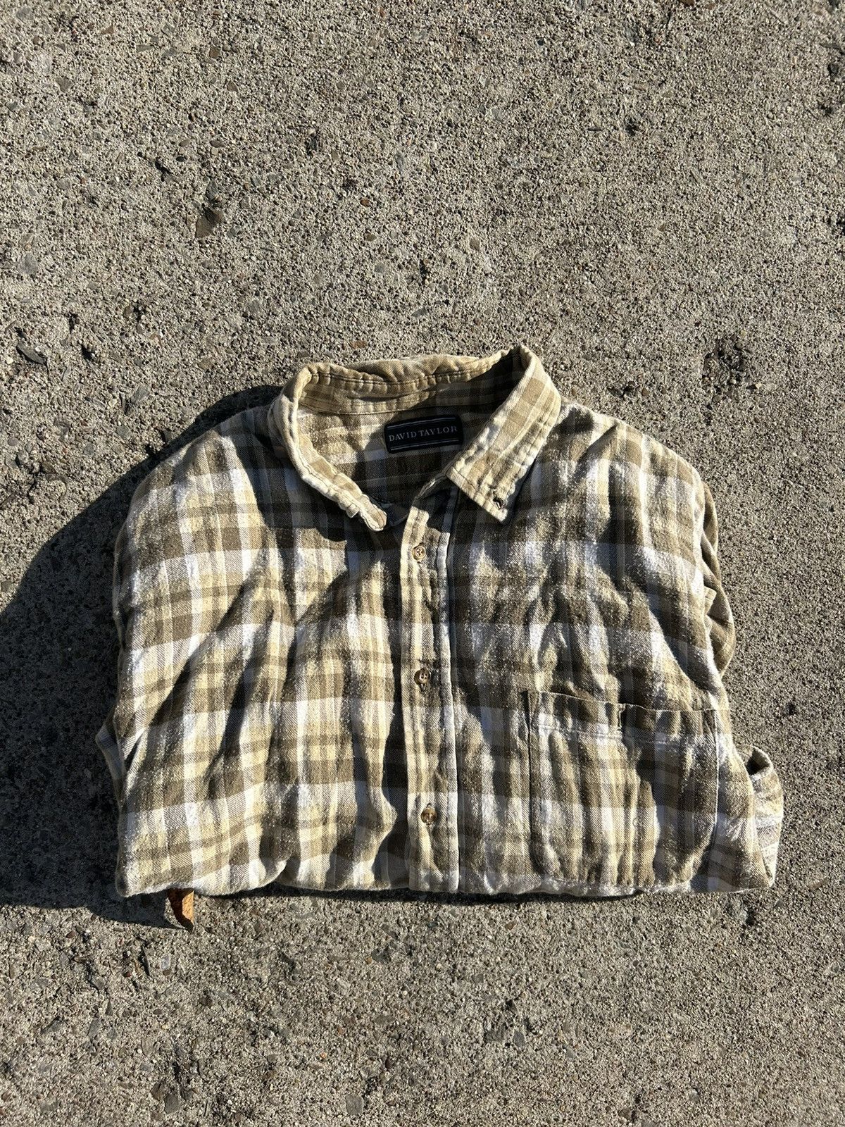 David Taylor × Flannel × Vintage David Taylor Latte Brown Flannel Size US XL / EU 56 / 4 - 2 Thumbnail