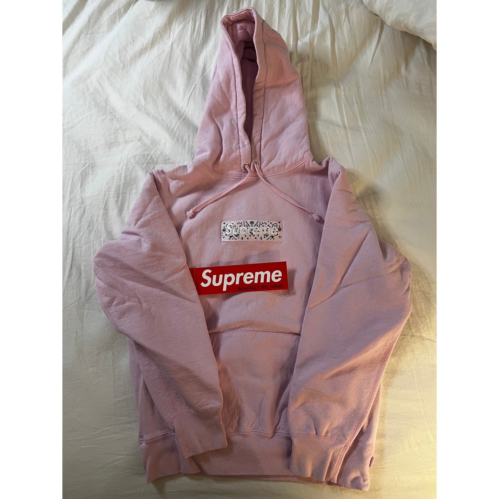 Supreme Supreme Pink Bandana Box Logo Hoodie | Grailed