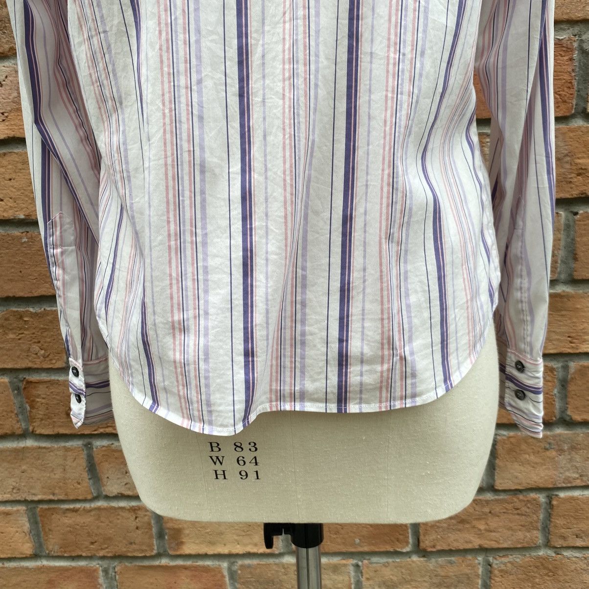 Max Mara Max Mara White Striped Long Sleeve Button-Up Shirt Size M / US 6-8 / IT 42-44 - 19 Thumbnail