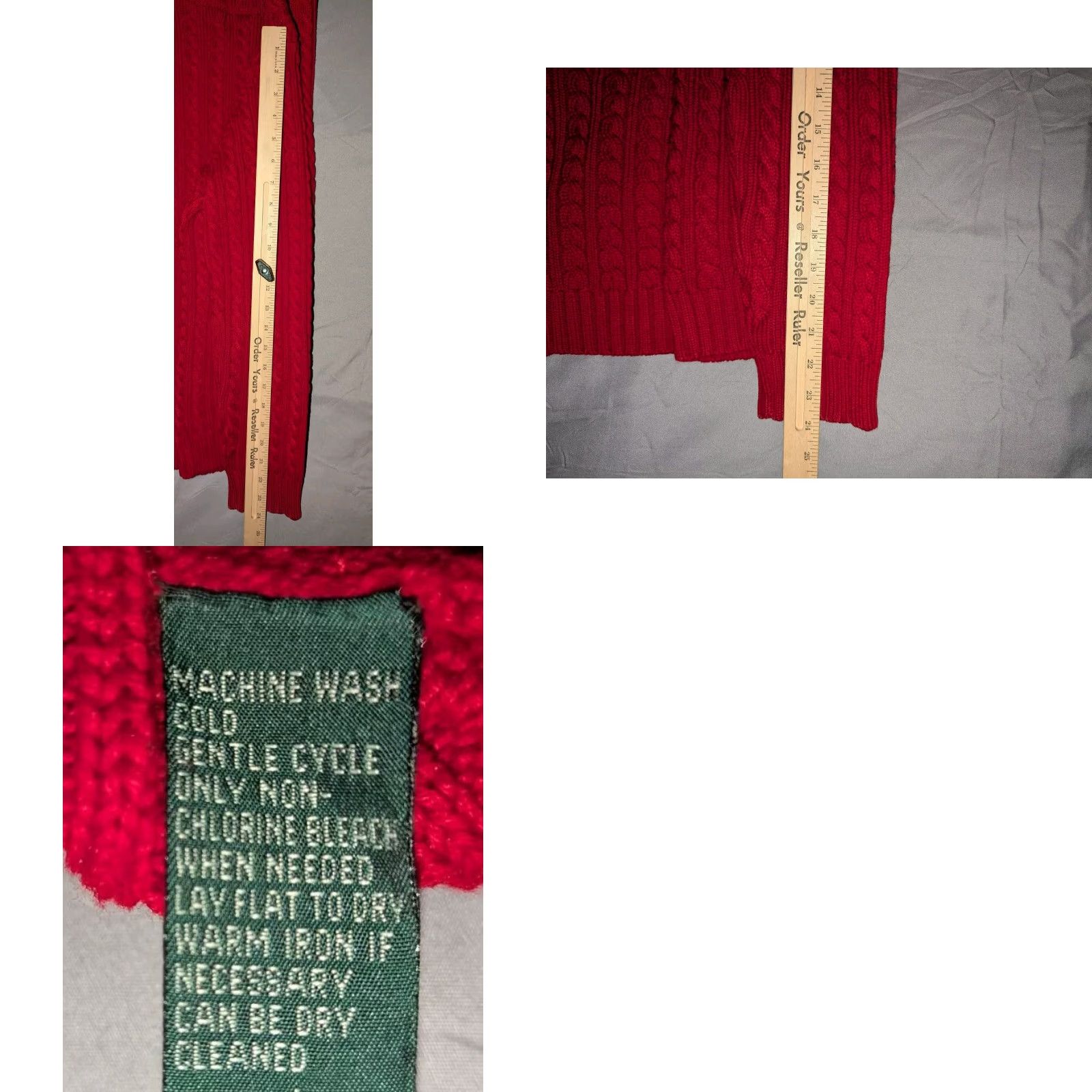 Ralph Lauren LAUREN RALPH LAUREN Green Label Men's L Red Cable Knit Crest Crew Sweater Size US L / EU 52-54 / 3 - 8 Thumbnail