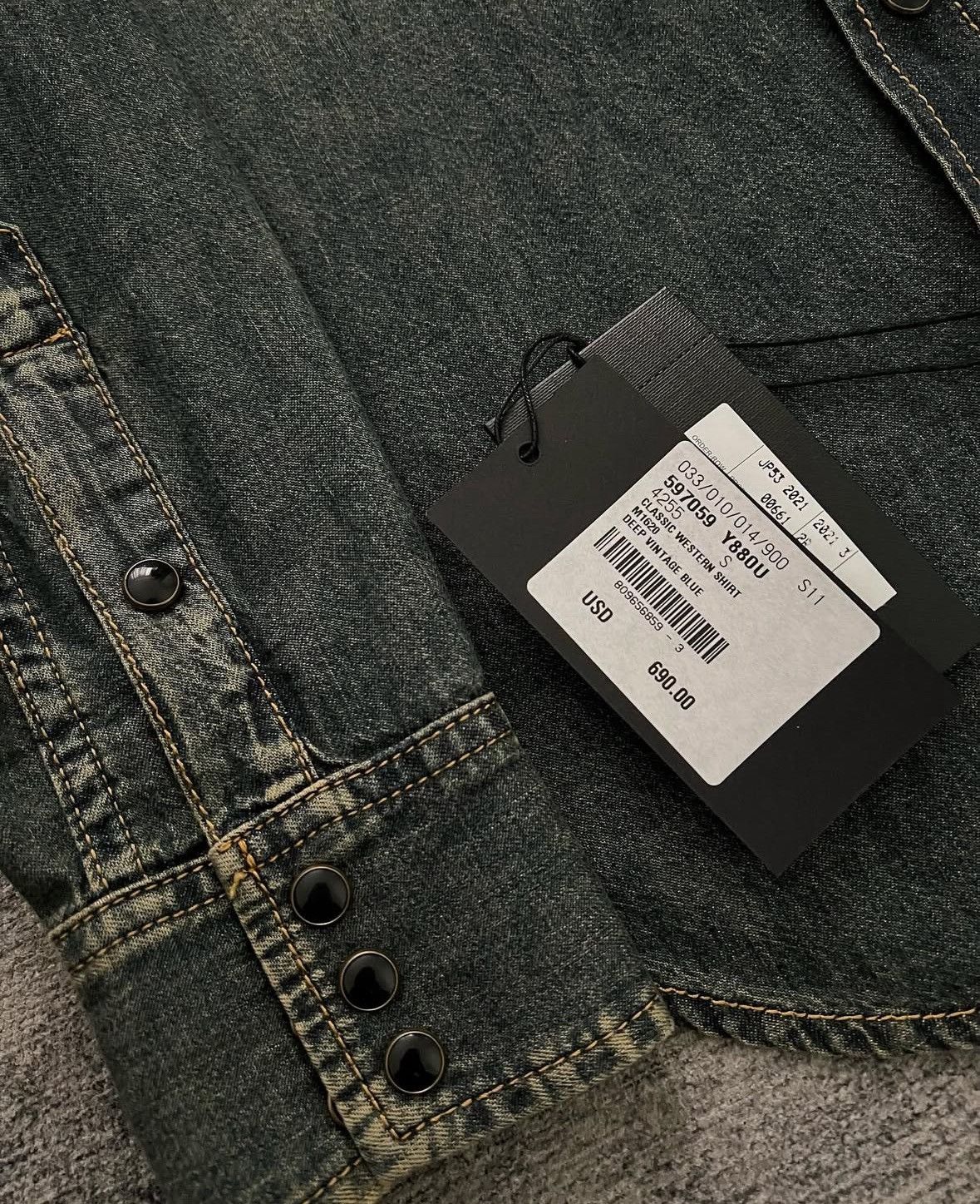 Saint Laurent Paris Saint Laurent Paris Mudwash Shirt Size US S / EU 44-46 / 1 - 4 Thumbnail