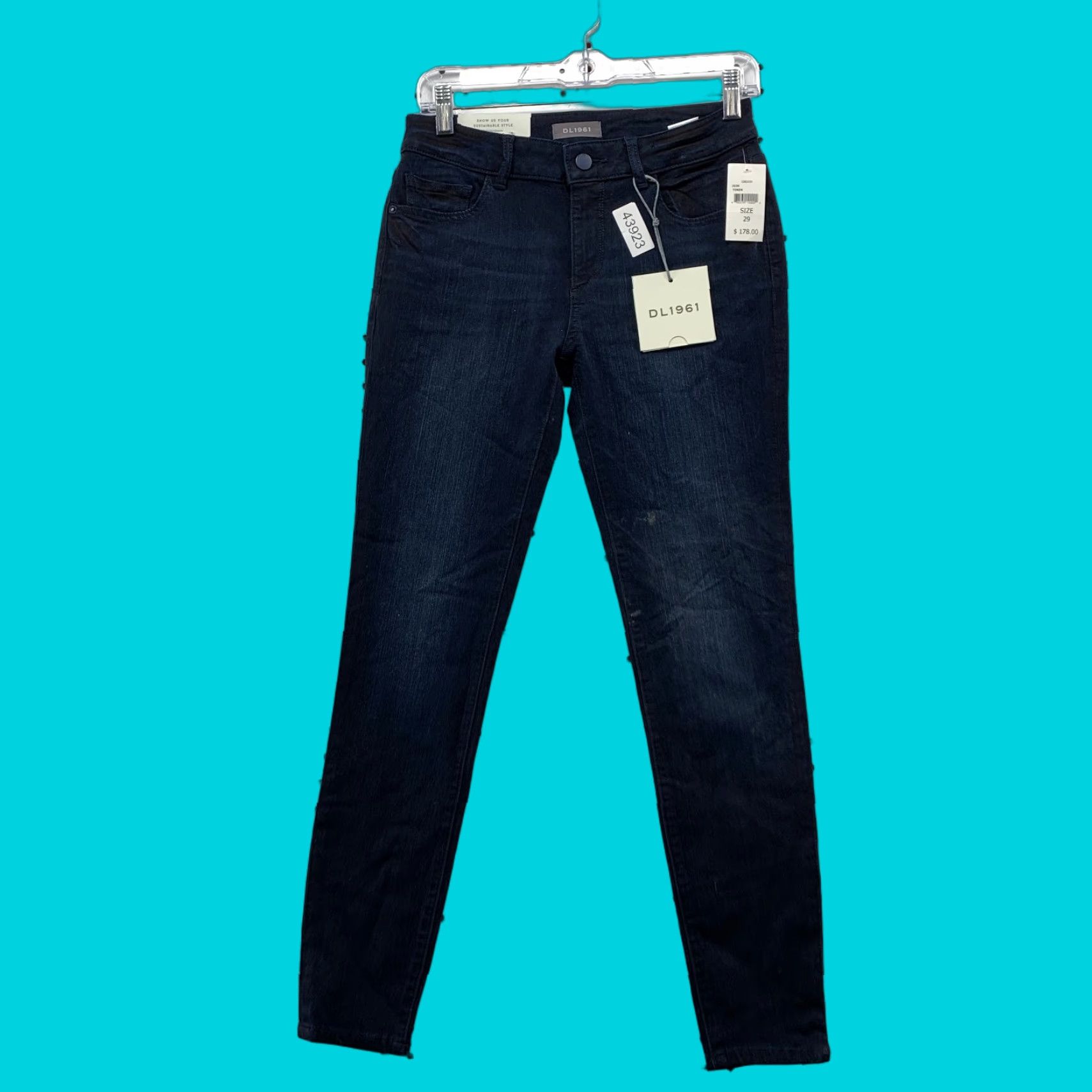 DL1961 DL1961 EMMA Skinny Dark Blue Denim Jeans Womens Regular Size 29x28 Size 29" - 1 Thumbnail