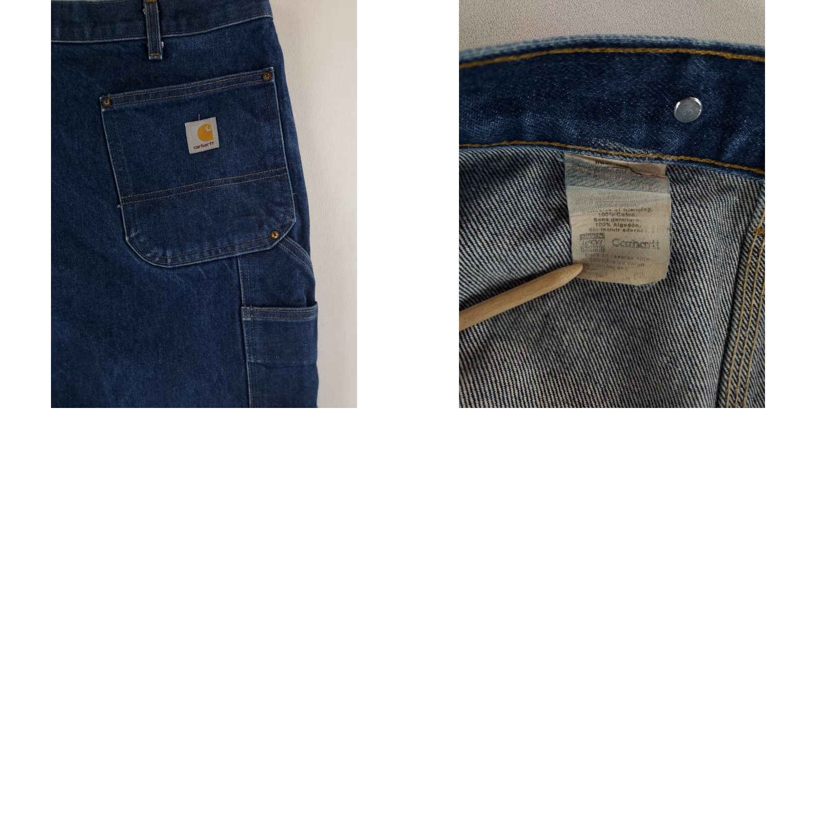 Carhartt VINTAGE Carhartt Jeans Double Knee VTG Blue Suspender Buttons Mens 48x31.5 Size US 32 / EU 48 - 8 Thumbnail