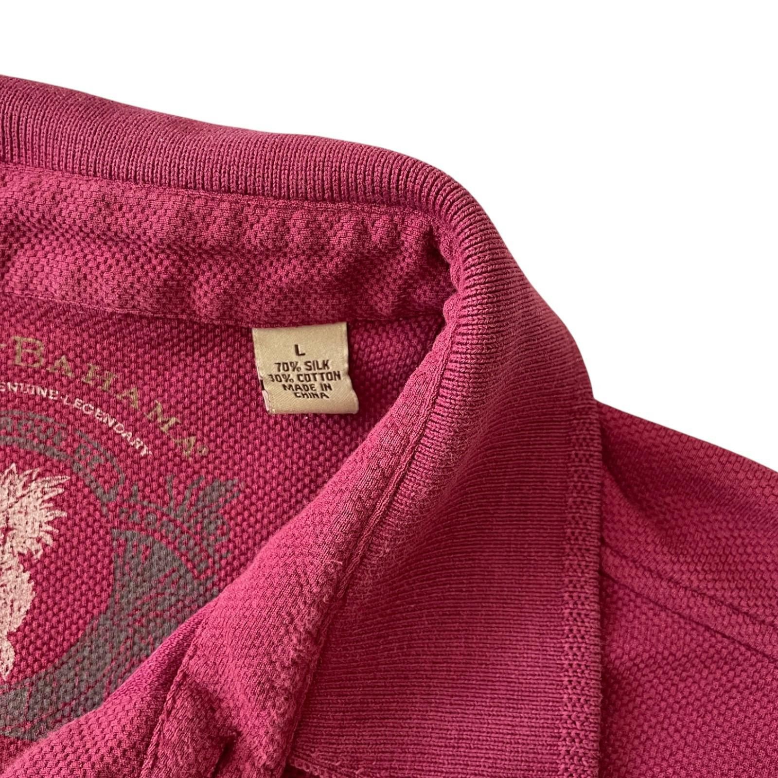 Tommy Bahama Tommy Bahama Long Sleeve Polo Maroon Mens Large Cotton CLEAN Size US L / EU 52-54 / 3 - 4 Thumbnail