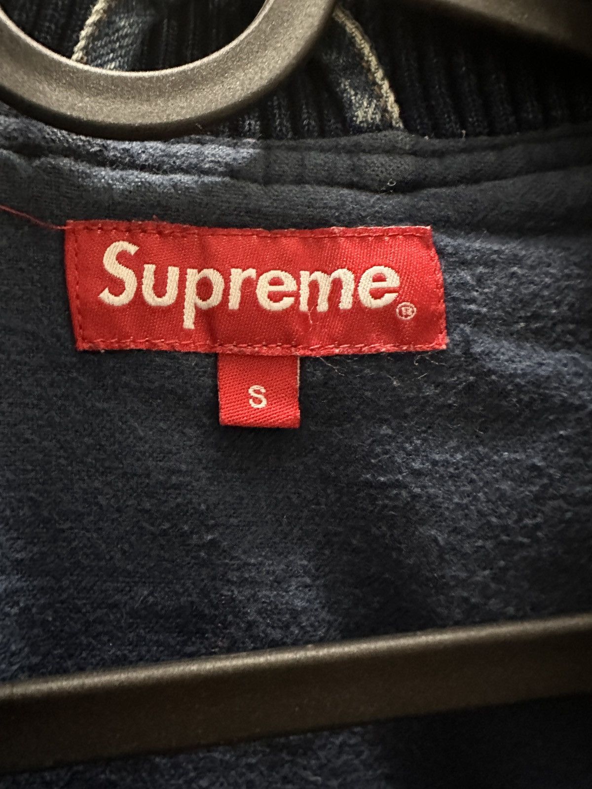 Supreme Supreme Denim Twill Varsity Jacket burgundy blue size s Size US S / EU 44-46 / 1 - 3 Thumbnail