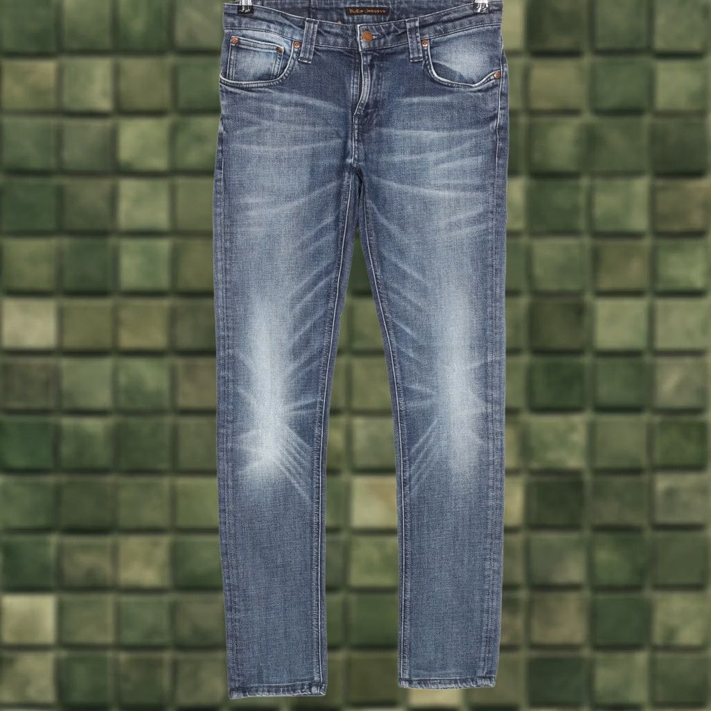 Nudie Jeans NUDIE JEANS SKINNY LIN Navy Lightning Stretch Jeans Men 30x34 W30 L31 Denim Blue Slim 5-Pocket Mar 30 31 Mens Size US 30 / EU 46 - 1 Thumbnail