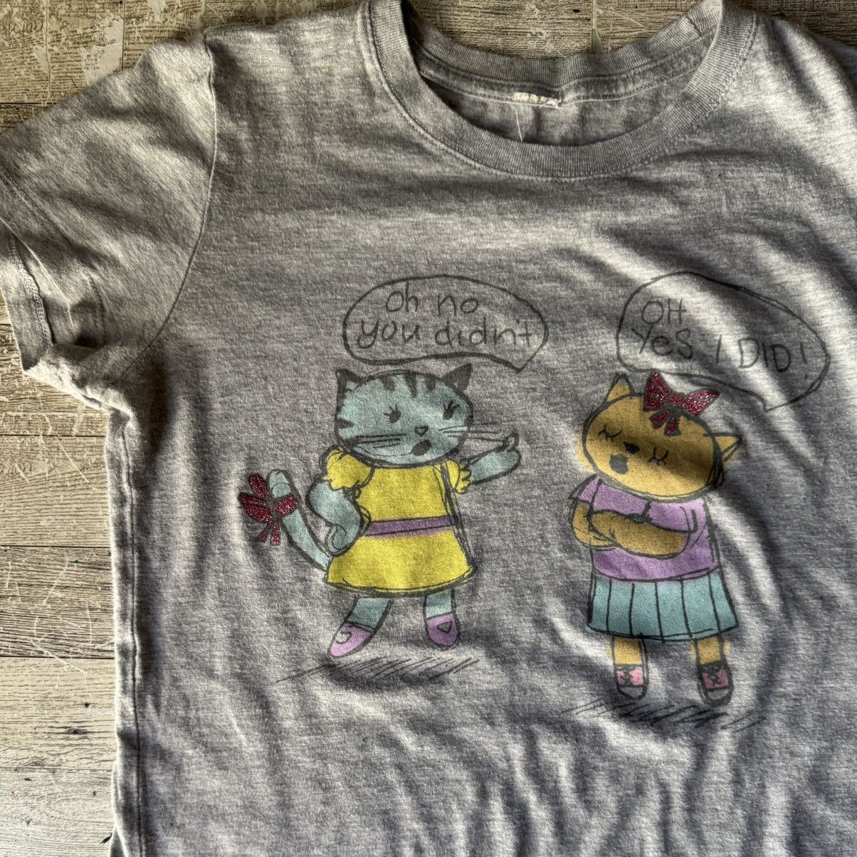 Vintage Retro, Y2K, Sassy Kitty Cat, Fitted Tee Size M / US 6-8 / IT 42-44 - 4 Thumbnail