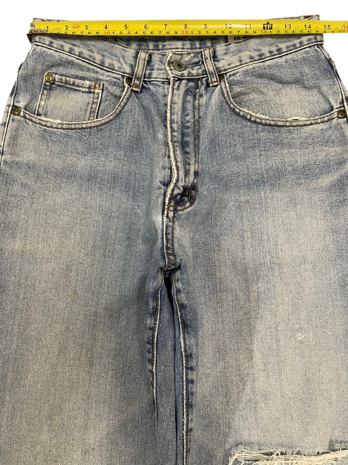 Big John Vintage 90s Big John Blue Wash Distressed Baggy Jeans Size US 29 - 13 Thumbnail