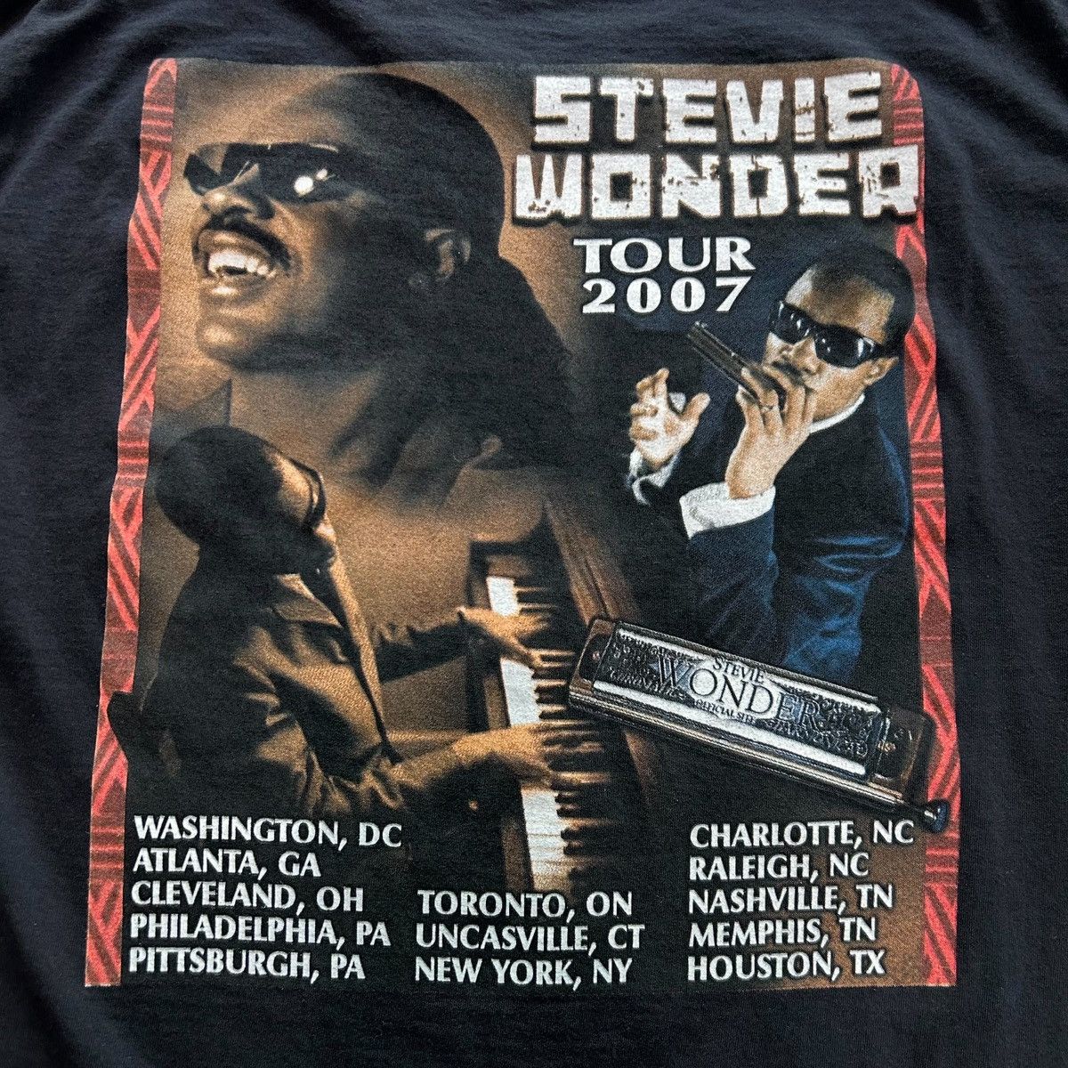 Band Tees × Fruit Of The Loom × Vintage Vintage 2007 Stevie Wonder tour t-shirt Size US L / EU 52-54 / 3 - 4 Thumbnail
