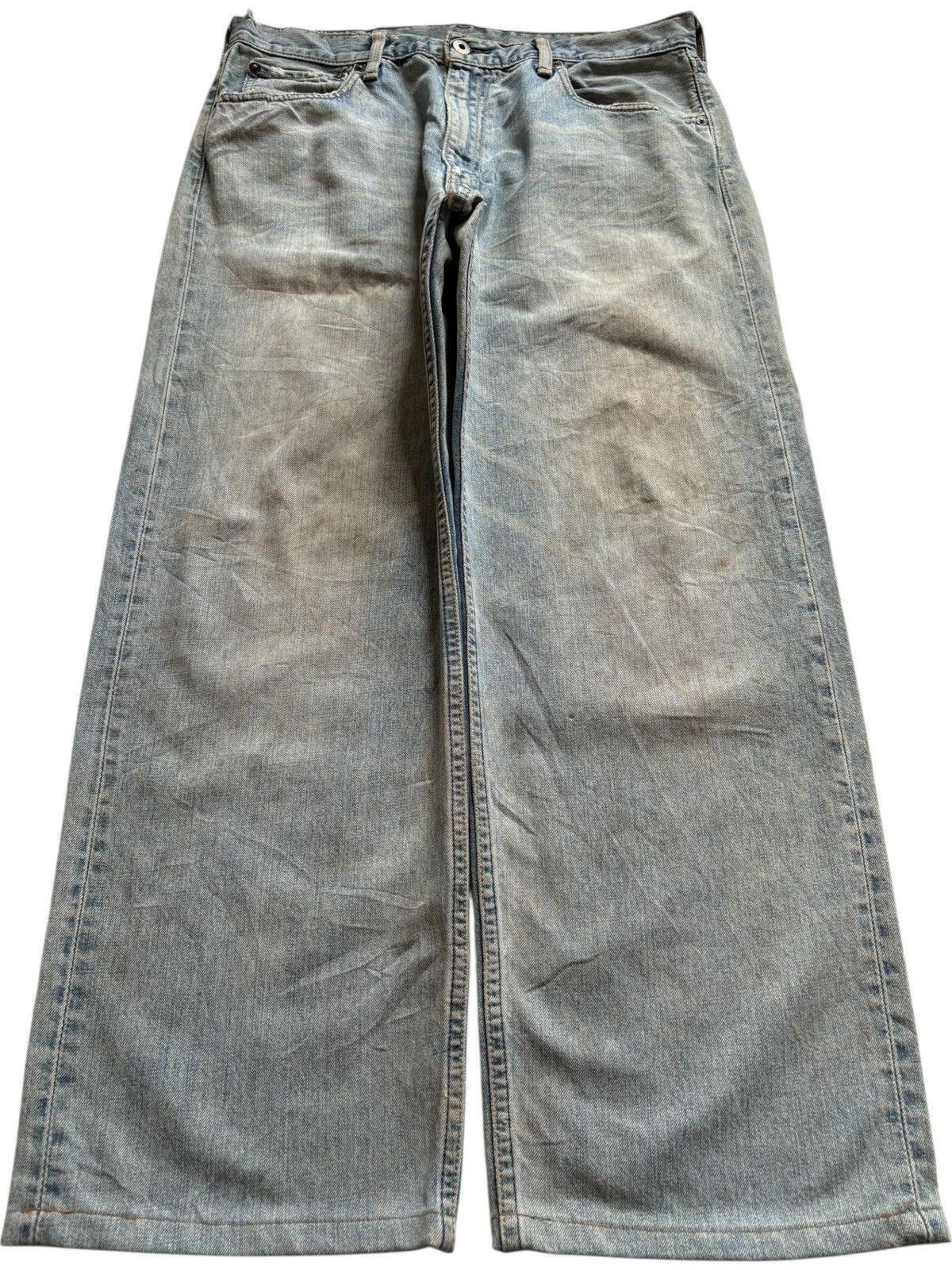 LVC × Levi's × Levi's Vintage Clothing Vintage 90s Levis 504 Mud Wash Distressed Ripped Baggy Jean Size US 34 / EU 50 - 1 Thumbnail