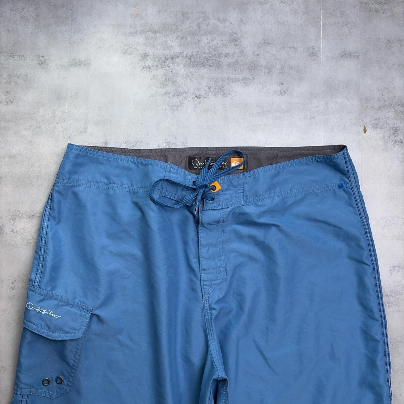 Quiksilver Y2K Light Blue Quiksilver Surf Grunge Baggy Board Shorts Size US 33 - 3 Thumbnail