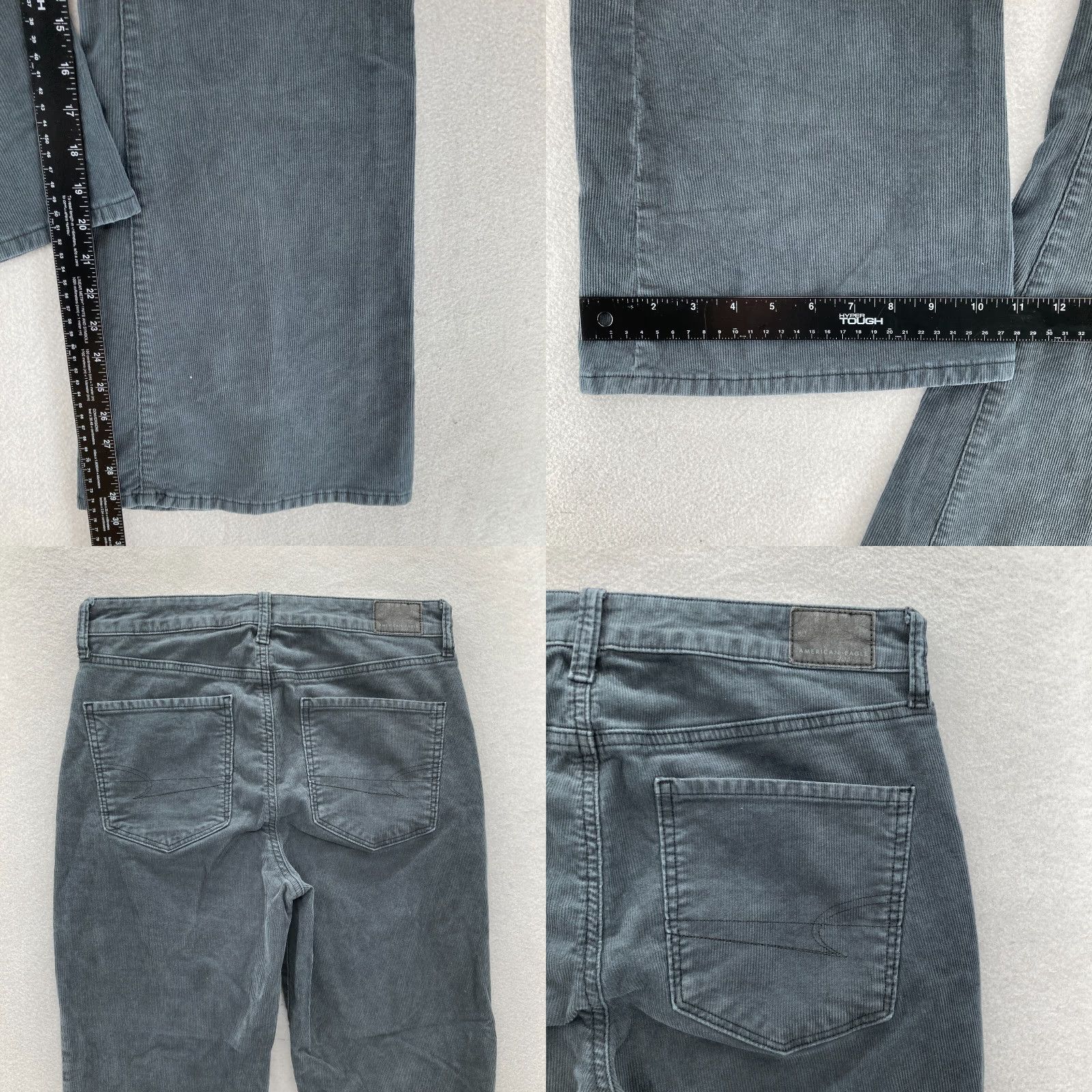 American Eagle Outfitters American Eagle Outfitters Corduroy Pants Women's 8 Gray Stretch Flared Button Fly Boho Y2K Size 30" / US 8 / IT 44 - 8 Thumbnail