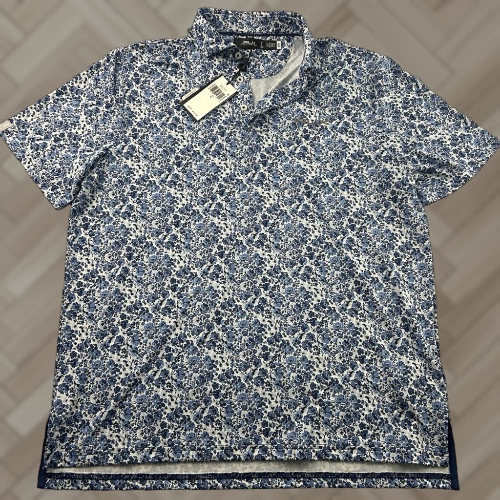 RLX Ralph Lauren VINTAGE RLX Ralph Lauren SHIRT Men Large Blue Floral Golf Polo Shirt Mens L Blue Floral RLX Polo Size US L / EU 52-54 / 3 - 1 Thumbnail