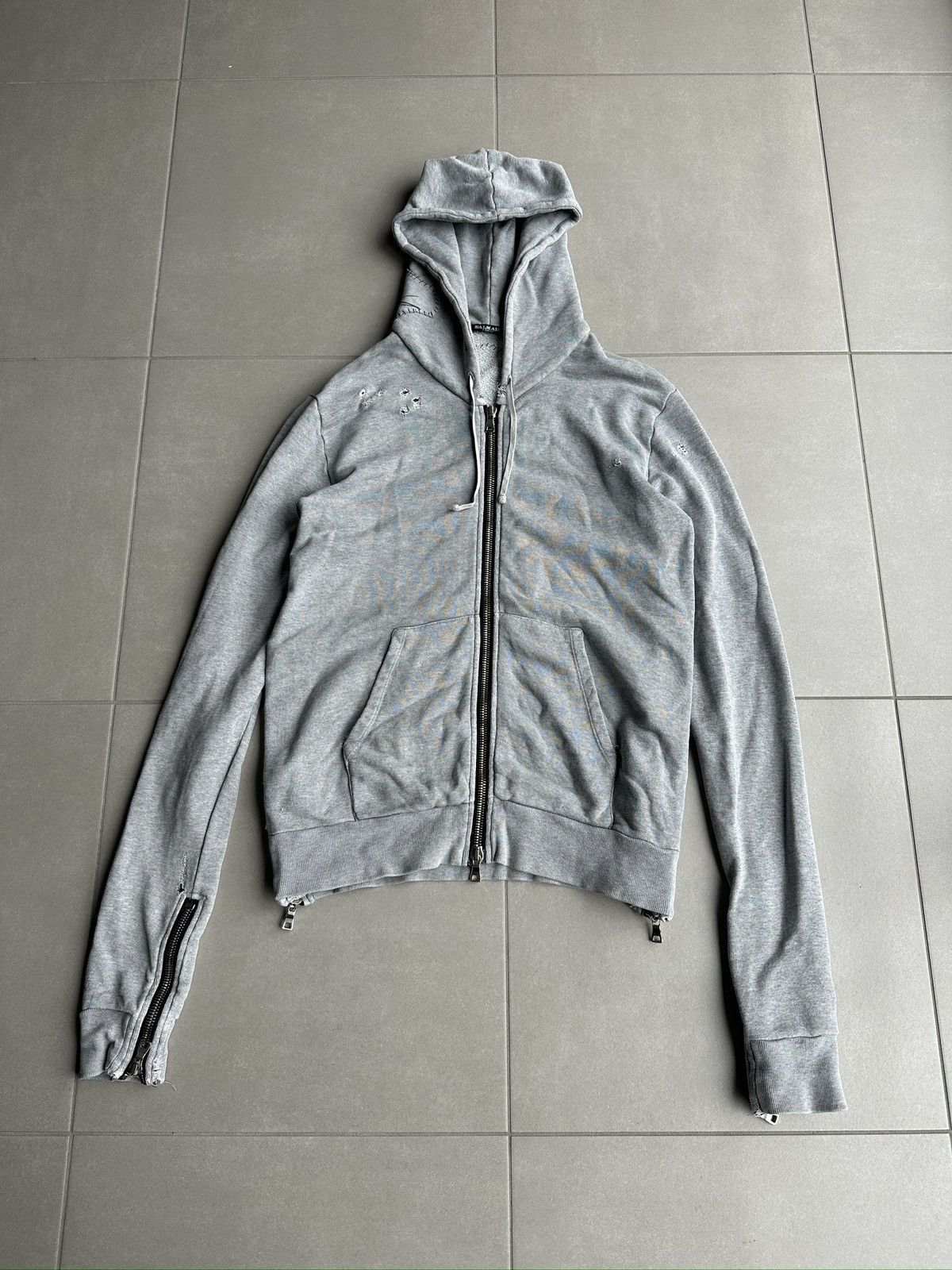 Balmain Balmain Homme SS11 distressed graffiti hoodie Size US M / EU 48-50 / 2 - 2 Thumbnail