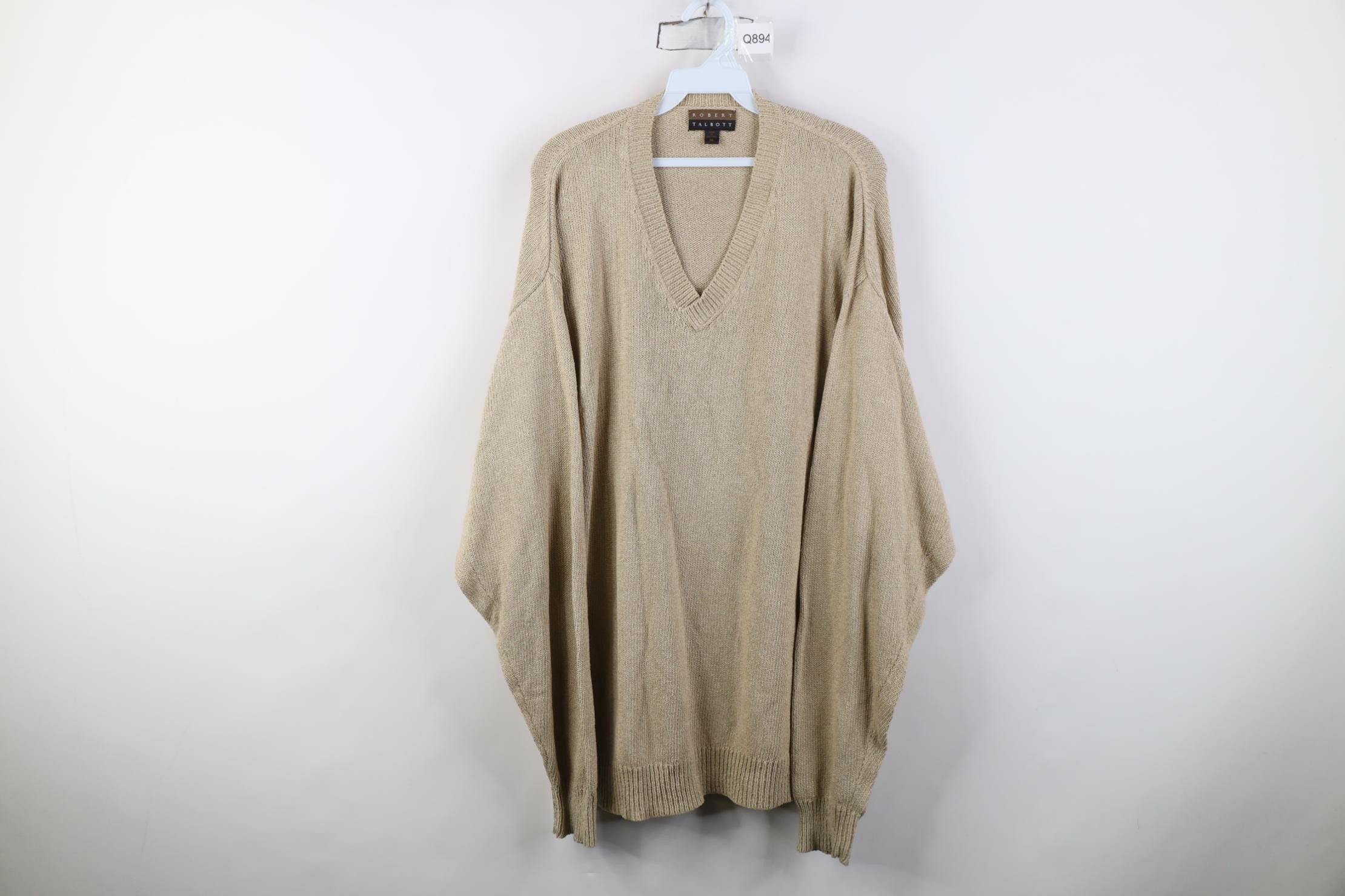 Vintage Vintage 90s Streetwear Silk Blend Knit V-Neck Sweater Size US XL / EU 56 / 4 - 1 Thumbnail