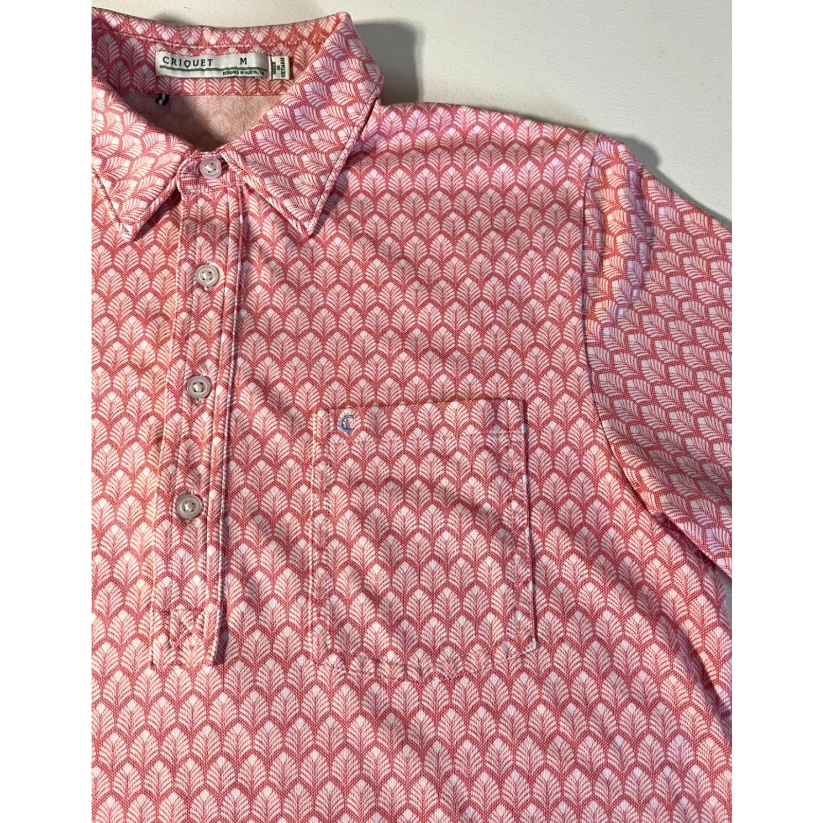 Vintage Criquet Polo Shirt Foulard Pattern Pink Sz M Men’s Polo Shirt Short Sleeve Button Closure Casual Cotton Blend Size US M / EU 48-50 / 2 - 7 Thumbnail